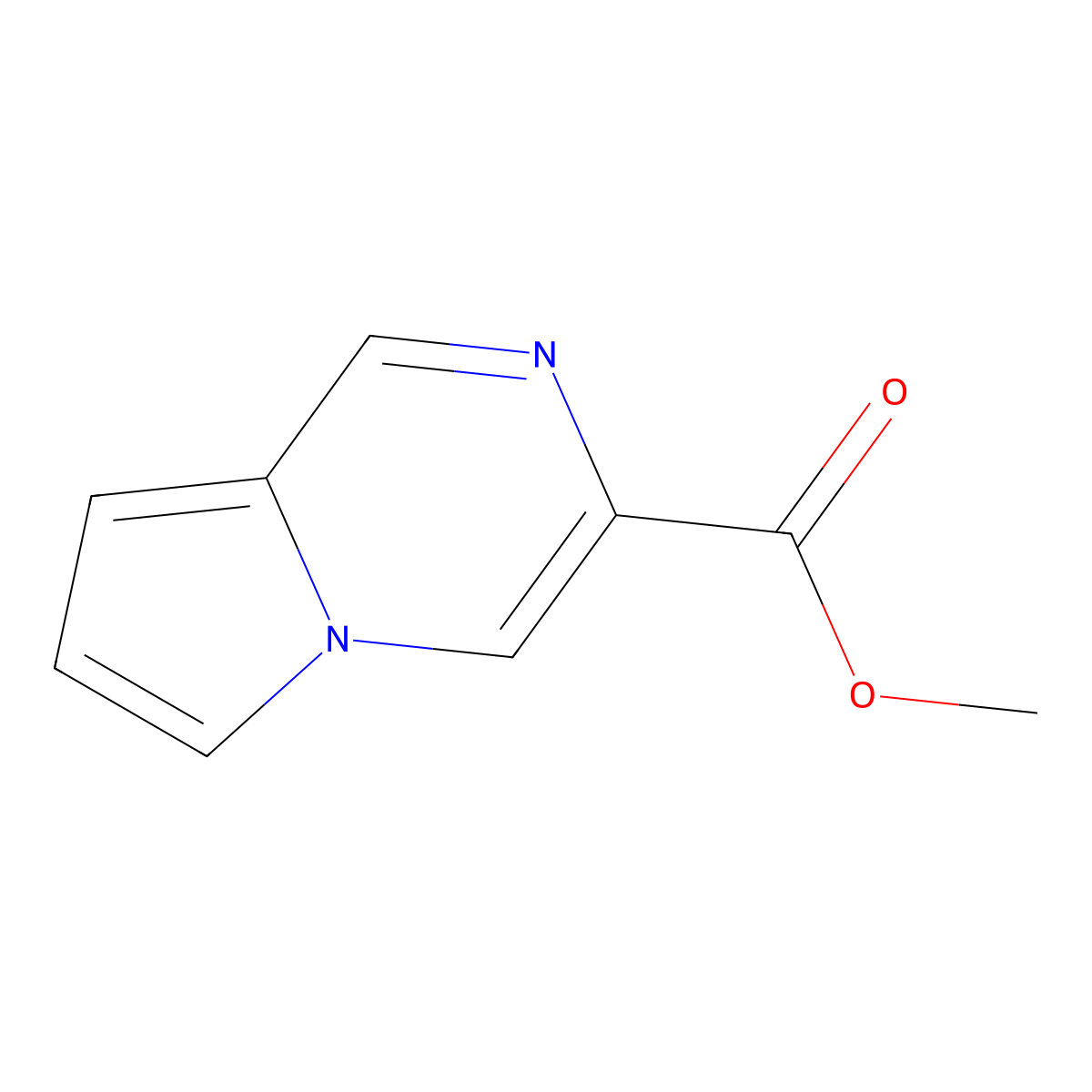 Methyl pyrrolo[1,2-a]pyrazine-3-carboxylate molecular structure, CAS 1300034-27-8