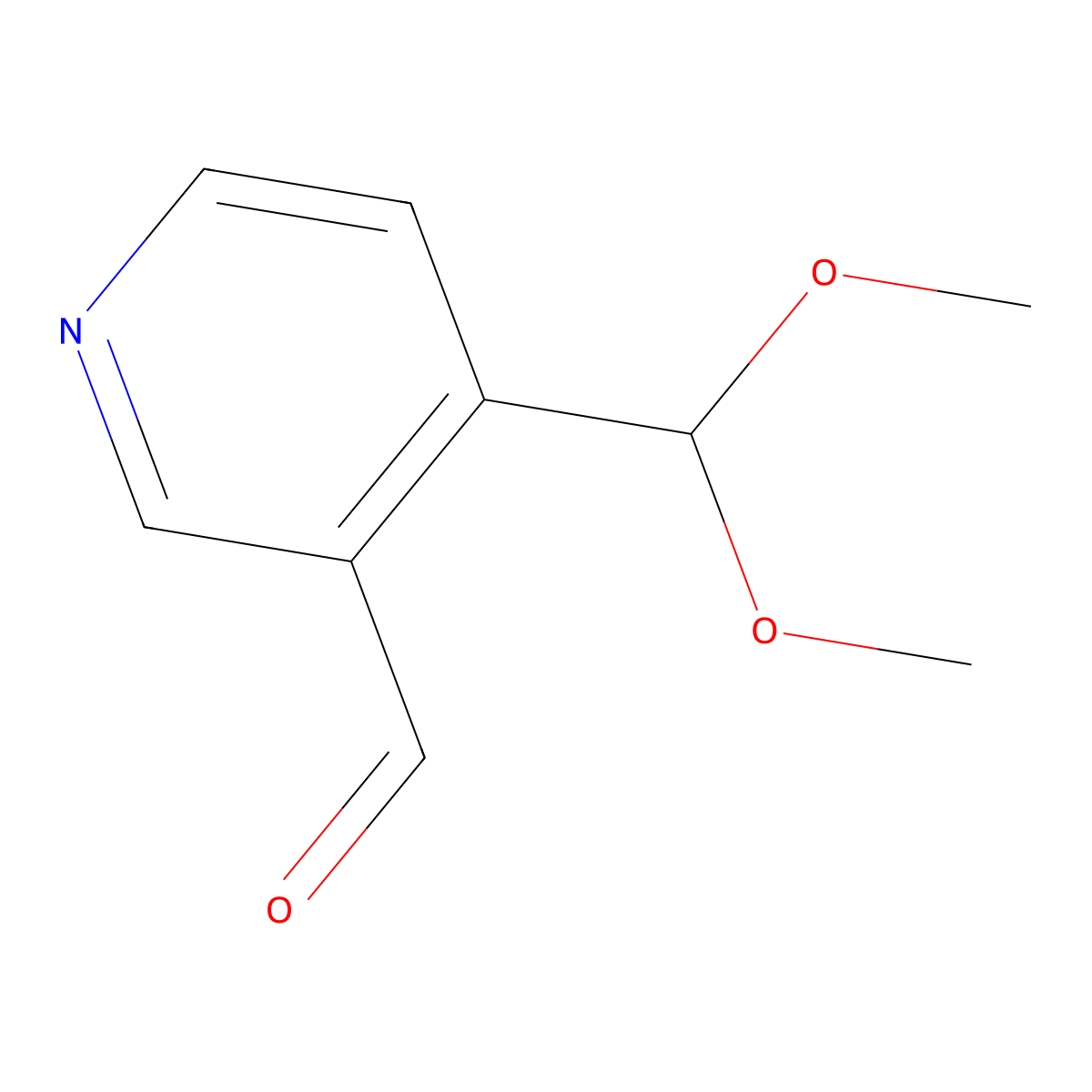 4-(Dimethoxymethyl)pyridine-3-carbaldehyde molecular structure, CAS 1300034-66-5