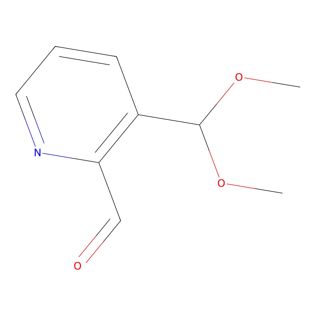 3-(Dimethoxymethyl)pyridine-2-carbaldehyde molecular structure, CAS 1300034-67-6