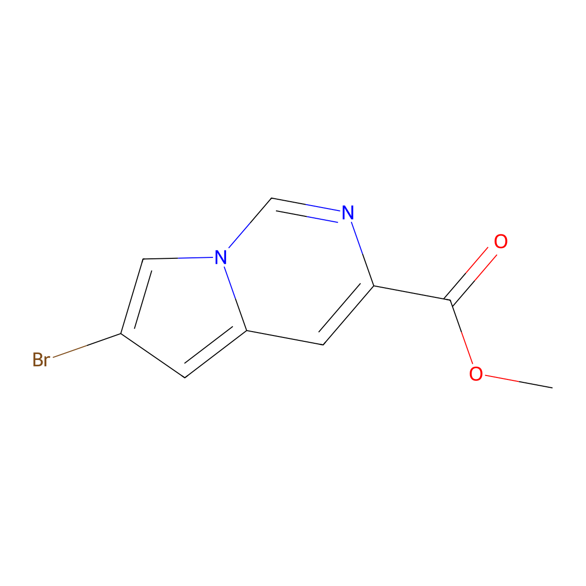 Methyl 6-bromopyrrolo[1,2-c]pyrimidine-3-carboxylate molecular structure, CAS 1300034-69-8