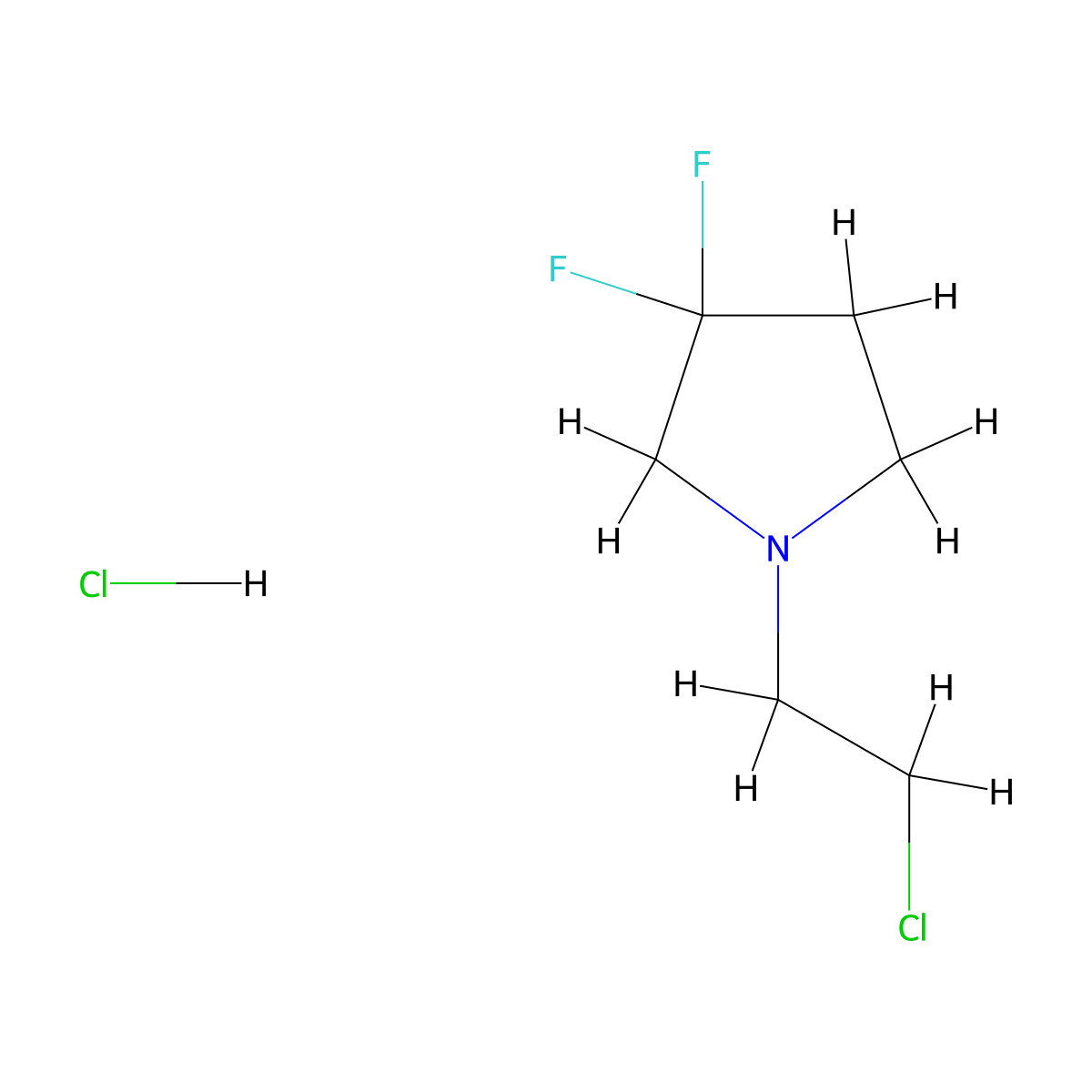 1-(2-Chloroethyl)-3,3-difluoropyrrolidine Hydrochloride molecular structure, CAS 1300034-75-6