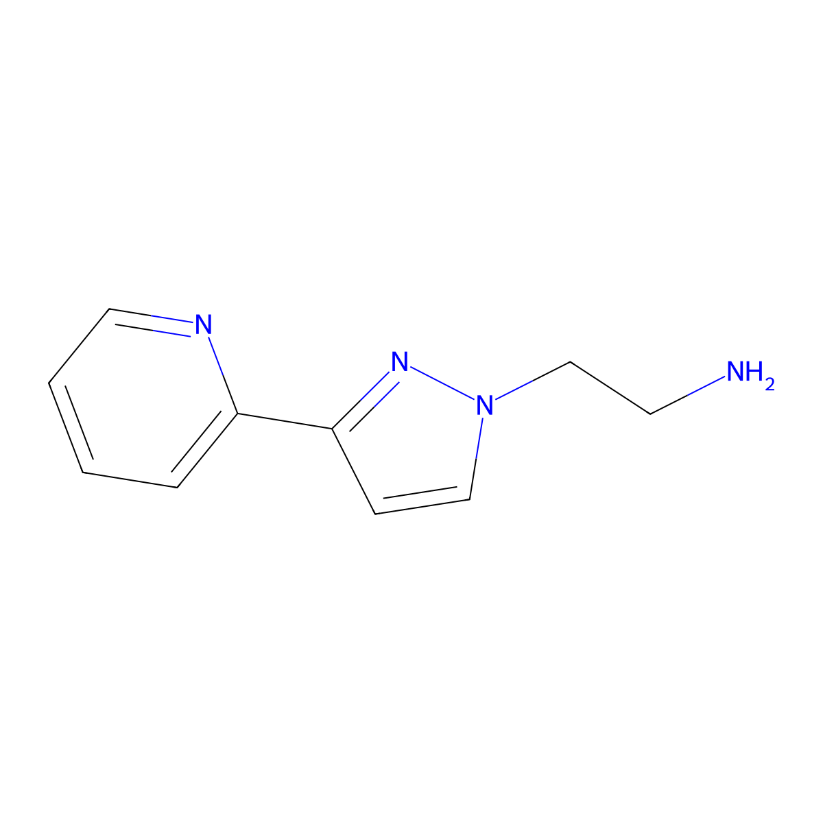 2-(3-(pyridin-2-yl)-1H-pyrazol-1-yl)ethan-1-amine molecular structure, CAS 1300038-57-6