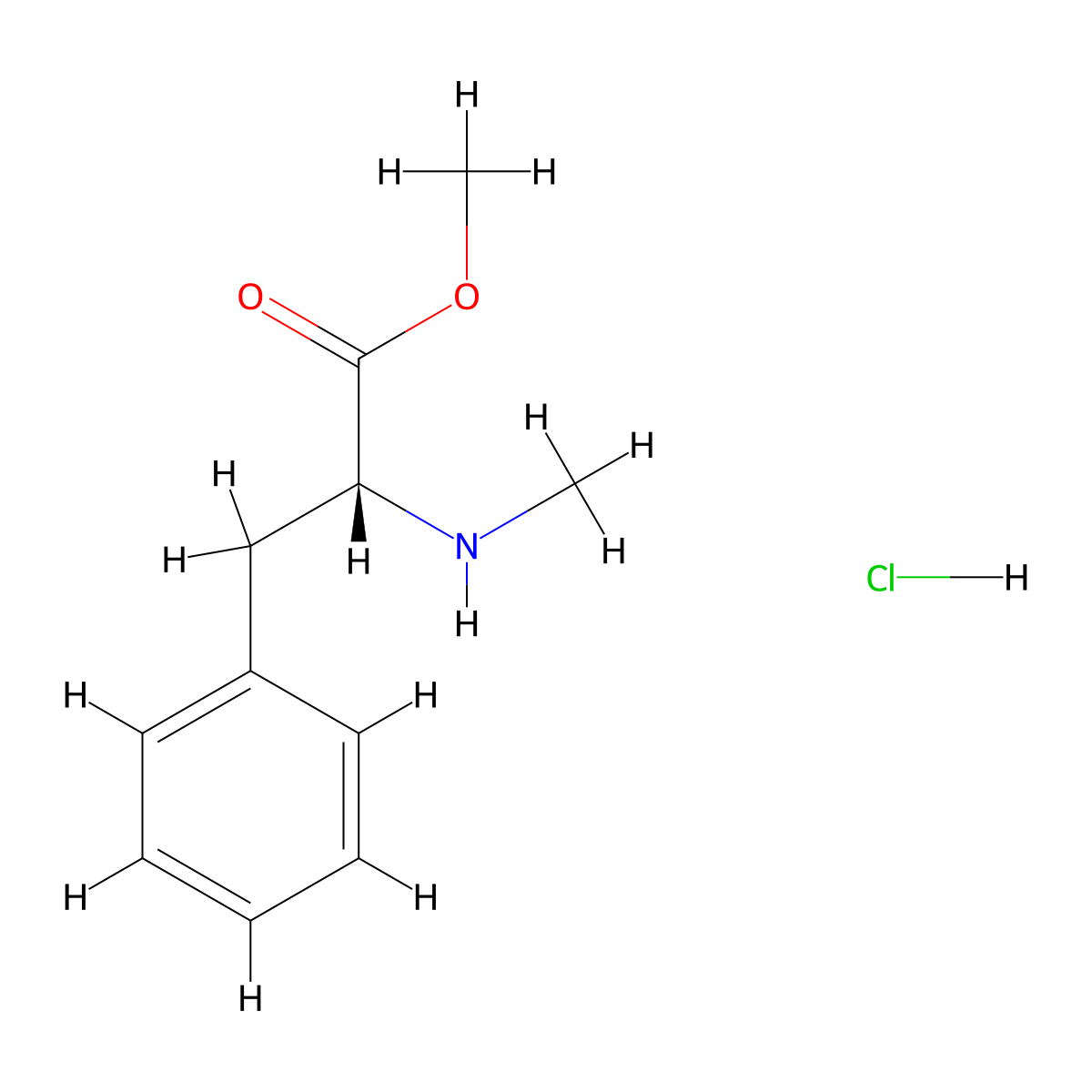 N-methyl-D-phenylalanine methyl ester hydrochloride molecular structure, CAS 130008-09-2