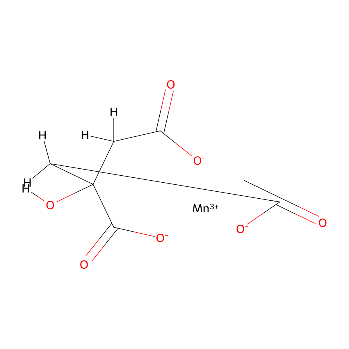 1,2,3-Propanetricarboxylic acid, 2-hydroxy-, manganese(3+) salt (1:1) molecular structure, CAS 13001-53-1