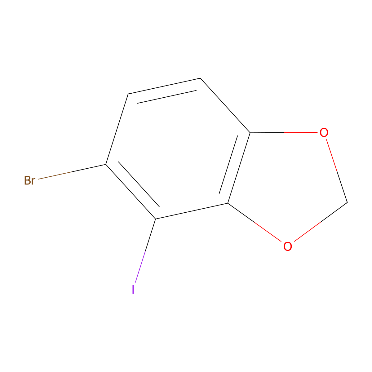 5-Bromo-4-iodo-1,3-benzodioxole molecular structure, CAS 1300118-10-8