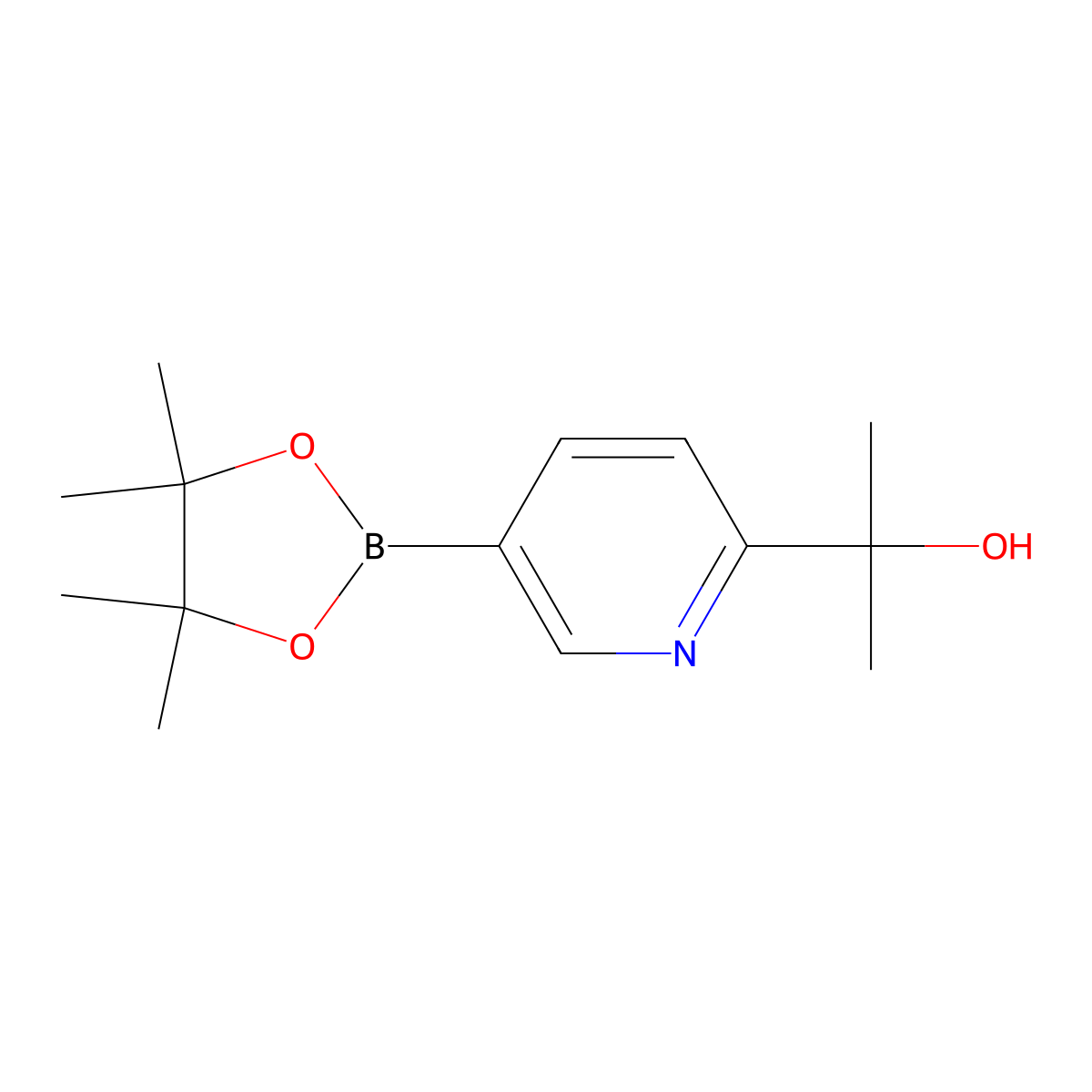 2-[5-(Tetramethyl-1,3,2-dioxaborolan-2-yl)pyridin-2-yl]propan-2-ol molecular structure, CAS 1300118-52-8