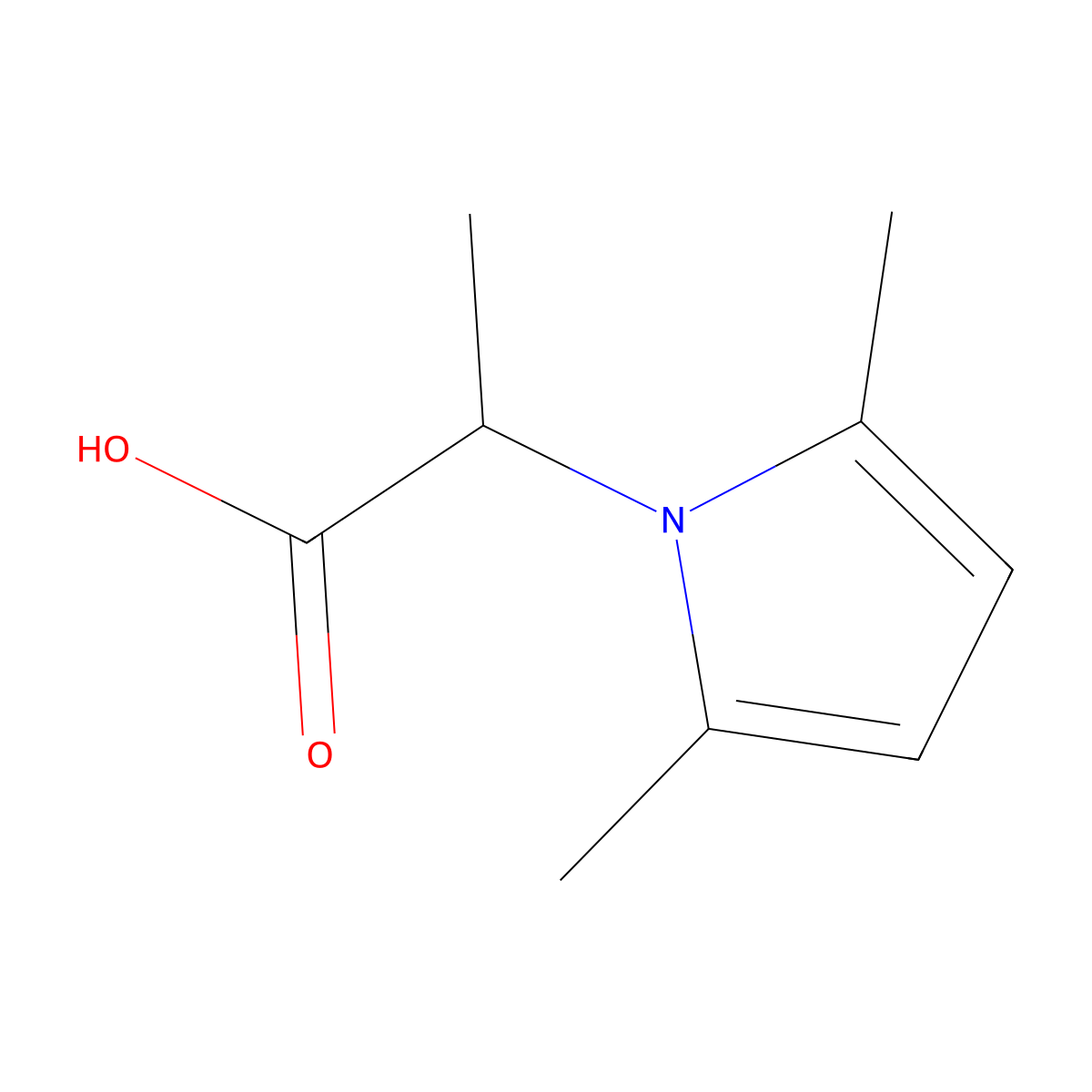 2-(2,5-dimethyl-1H-pyrrol-1-yl)propanoic acid molecular structure, CAS 130016-65-8