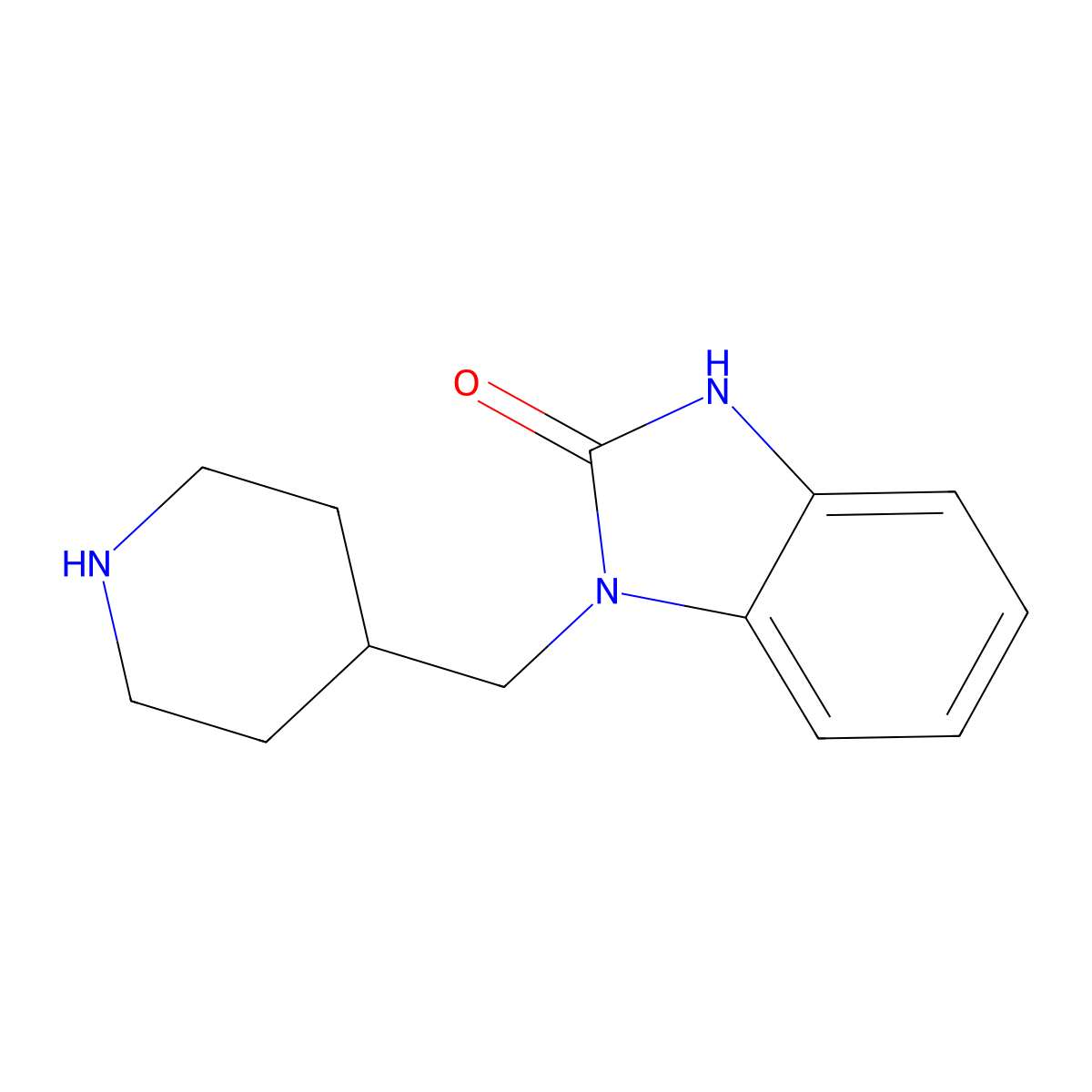 1-(Piperidin-4-ylmethyl)-1H-benzo[d]imidazol-2(3H)-one molecular structure, CAS 130017-59-3