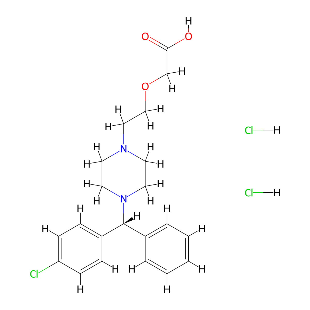 Levocetirizine Dihydrochloride molecular structure, CAS 130018-87-0