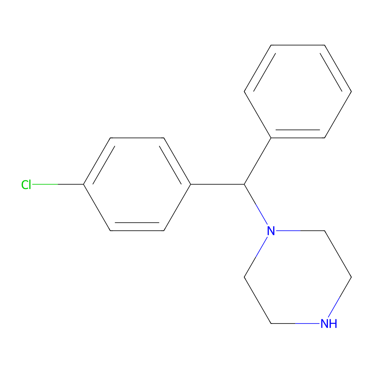 Norchlorcyclizine molecular structure, CAS 130018-88-1