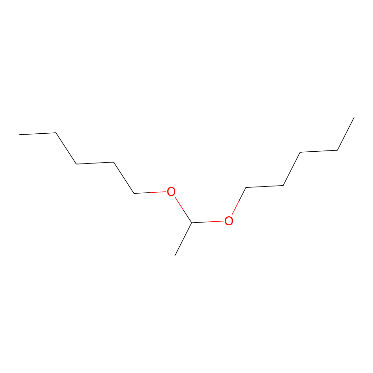 1,1'-(Ethylidenebis(oxy))bispentane molecular structure, CAS 13002-08-9