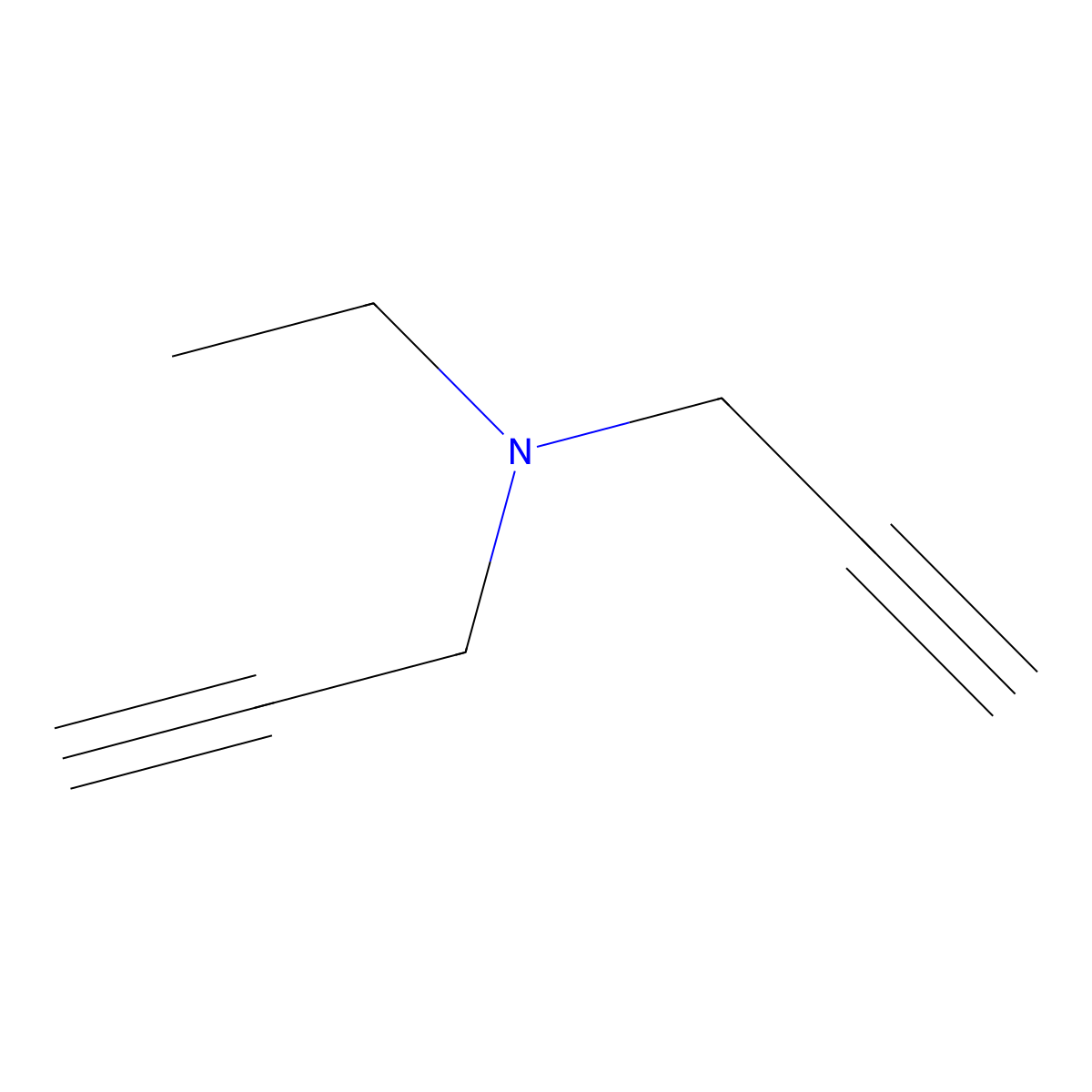 N-ethyl-N-prop-2-ynylprop-2-yn-1-amine molecular structure, CAS 13002-92-1