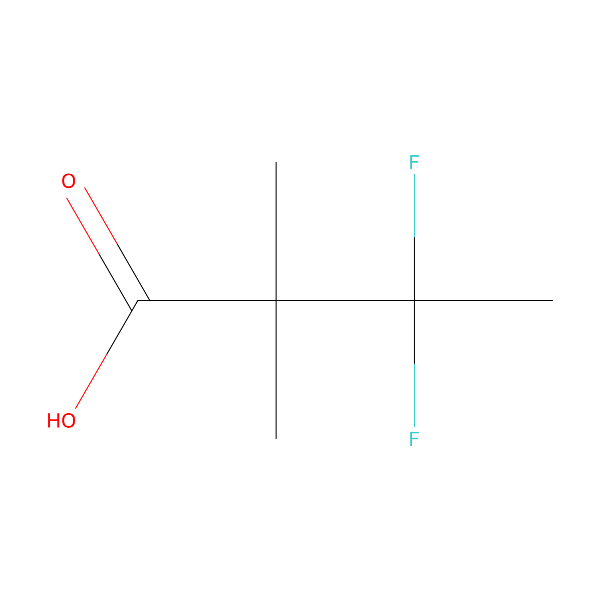 3,3-Difluoro-2,2-dimethylbutanoic acid molecular structure, CAS 130021-54-4