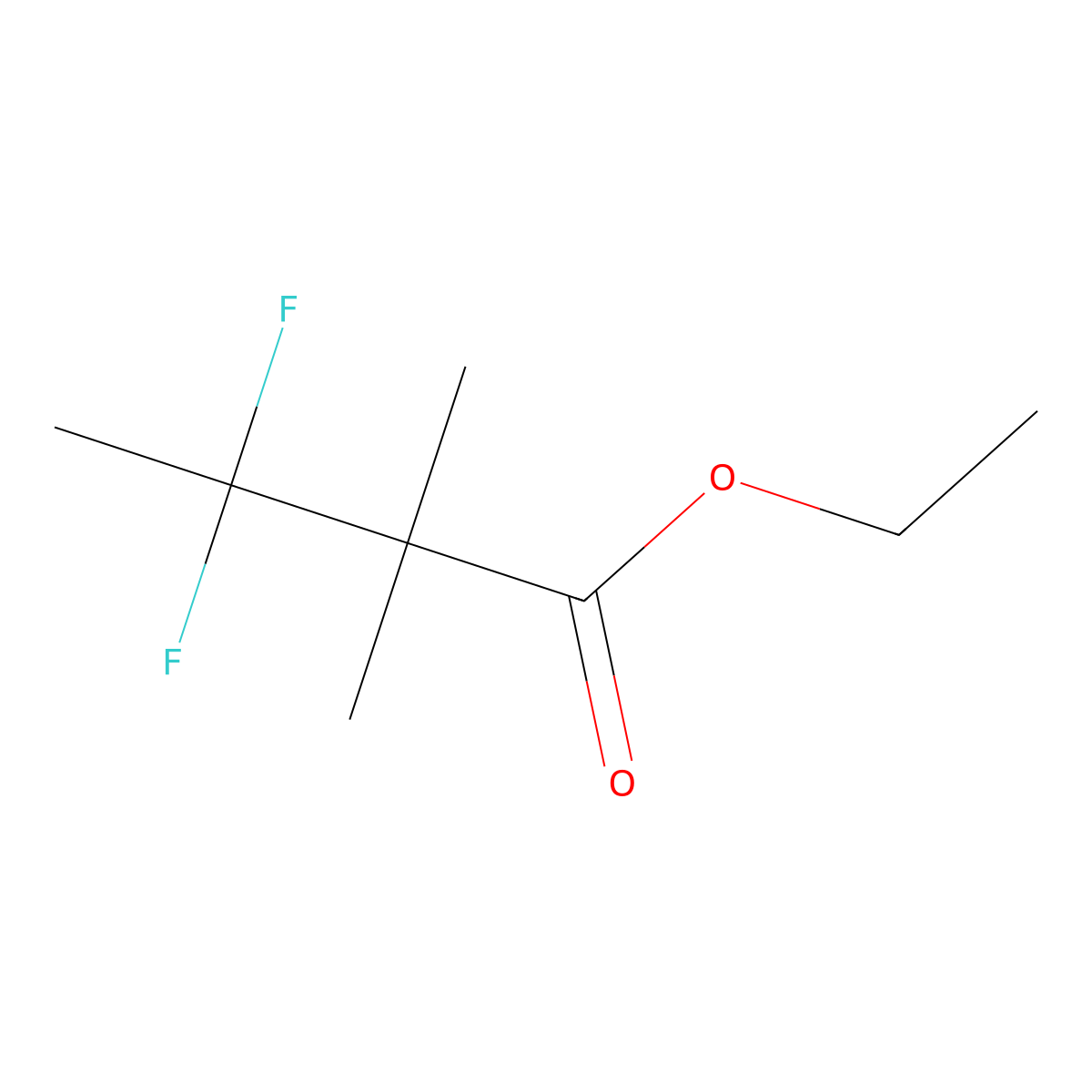 Ethyl 3,3-difluoro-2,2-dimethylbutanoate molecular structure, CAS 130021-57-7
