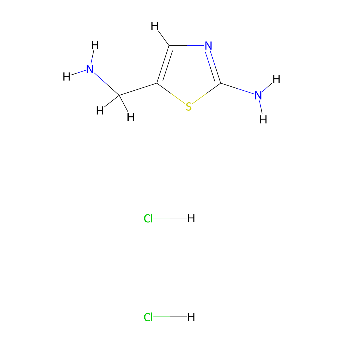 5-(Aminomethyl)-1,3-thiazol-2-amine dihydrochloride molecular structure, CAS 1300216-98-1