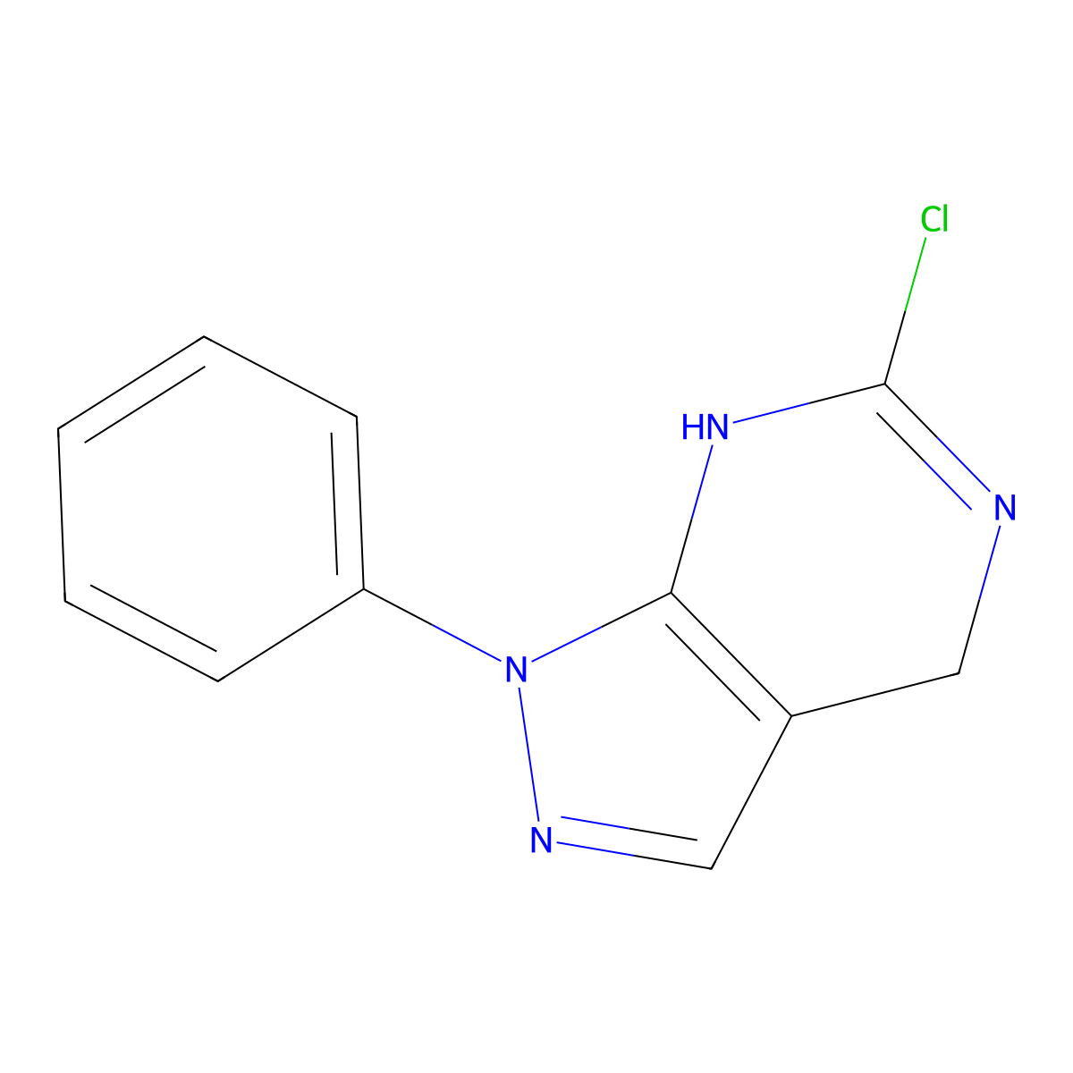 6-chloro-1-phenyl-1H,4H,5H-pyrazolo[3,4-d]pyrimidine molecular structure, CAS 130024-05-4