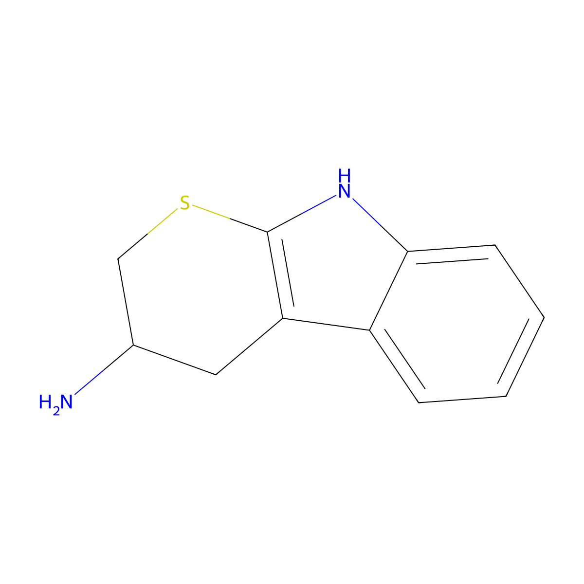 (S)-2,3,4,9-Tetrahydrothiopyrano[2,3-b]indol-3-amine molecular structure, CAS 130024-16-7