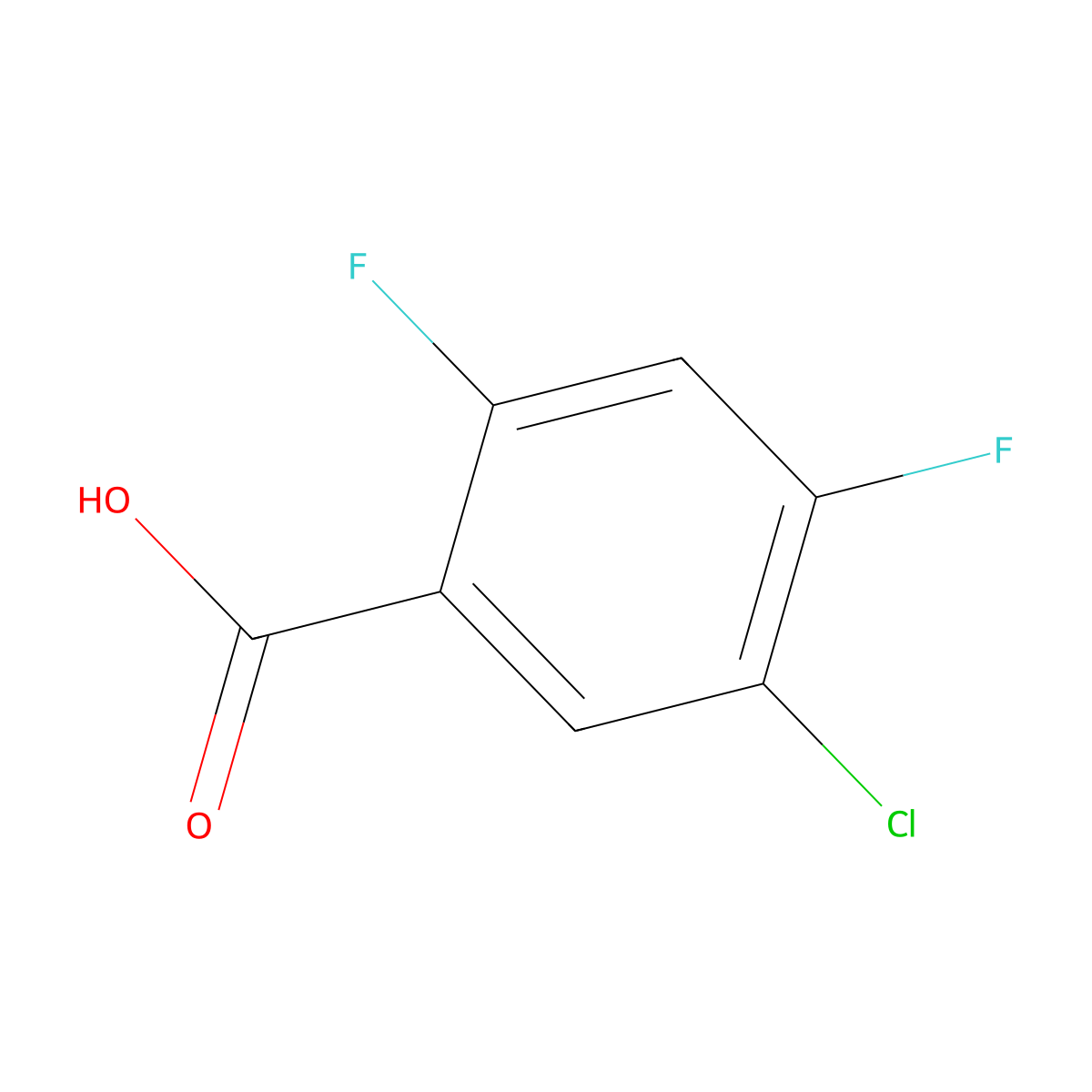 5-Chloro-2,4-difluorobenzoic acid molecular structure, CAS 130025-33-1