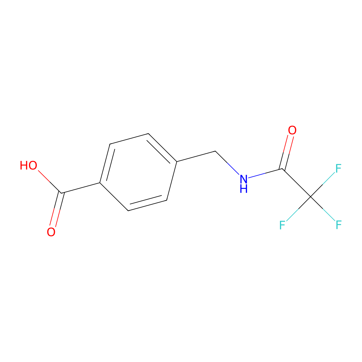 4-((2,2,2-Trifluoroacetamido)methyl)benzoic acid molecular structure, CAS 130029-61-7
