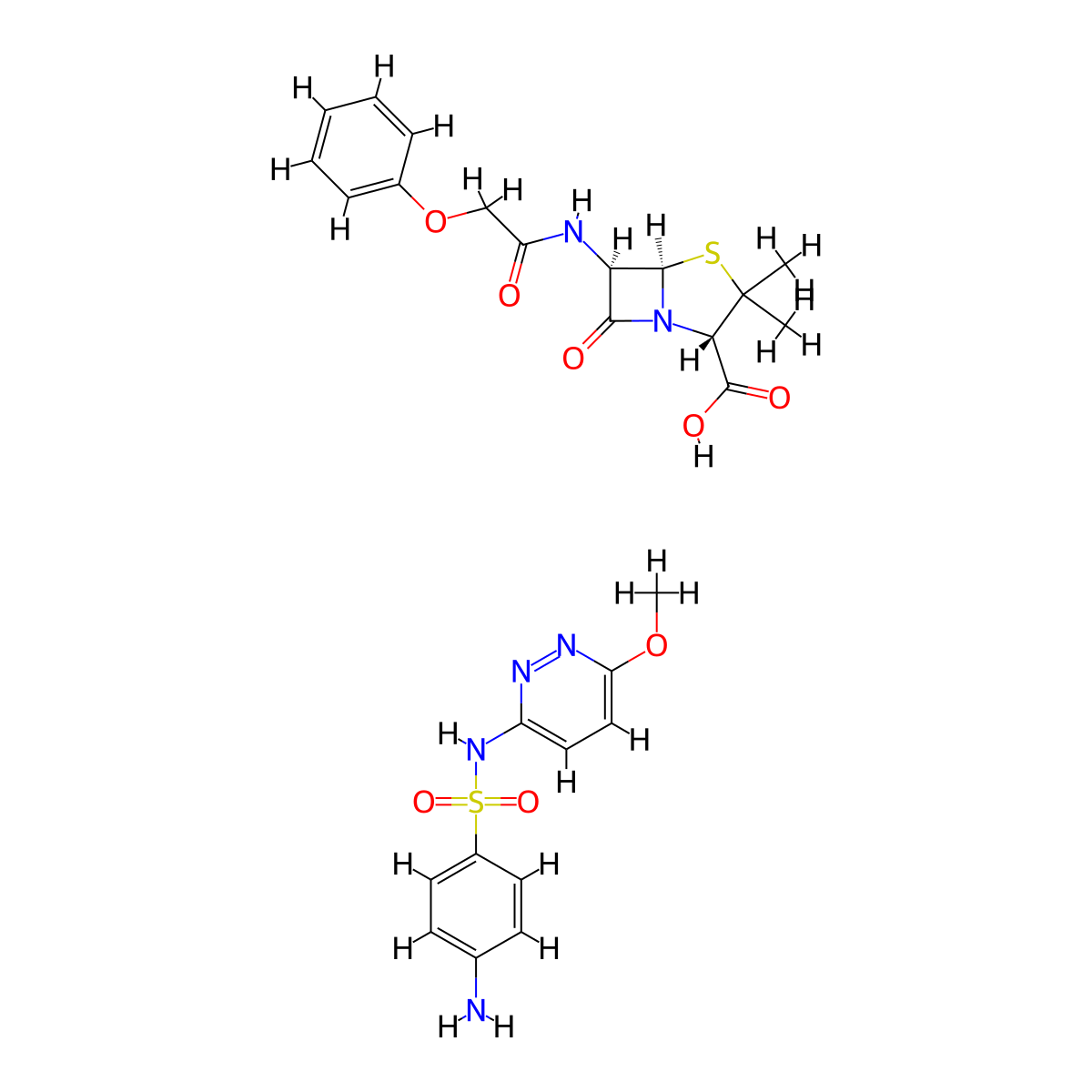 Sulfapen molecular structure, CAS 130030-60-3