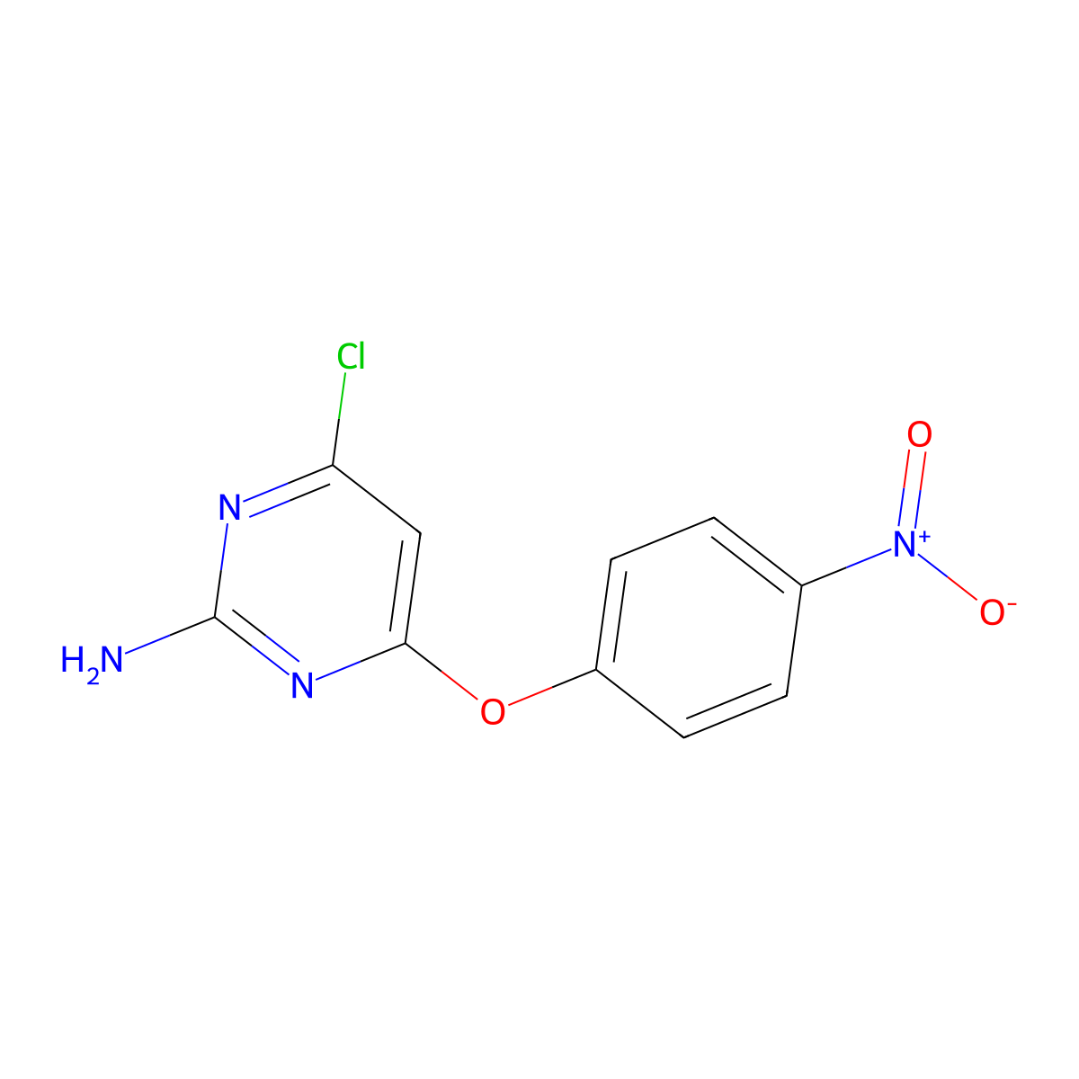 4-Chloro-6-(4-nitrophenoxy)pyrimidin-2-amine molecular structure, CAS 130035-46-0