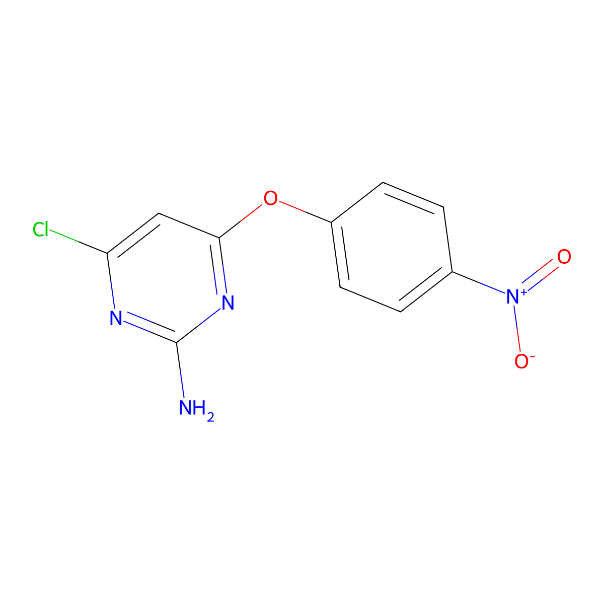 4-Chloro-6-(4-nitrophenoxy)pyrimidin-2-amine molecular structure, CAS 130035-46-0