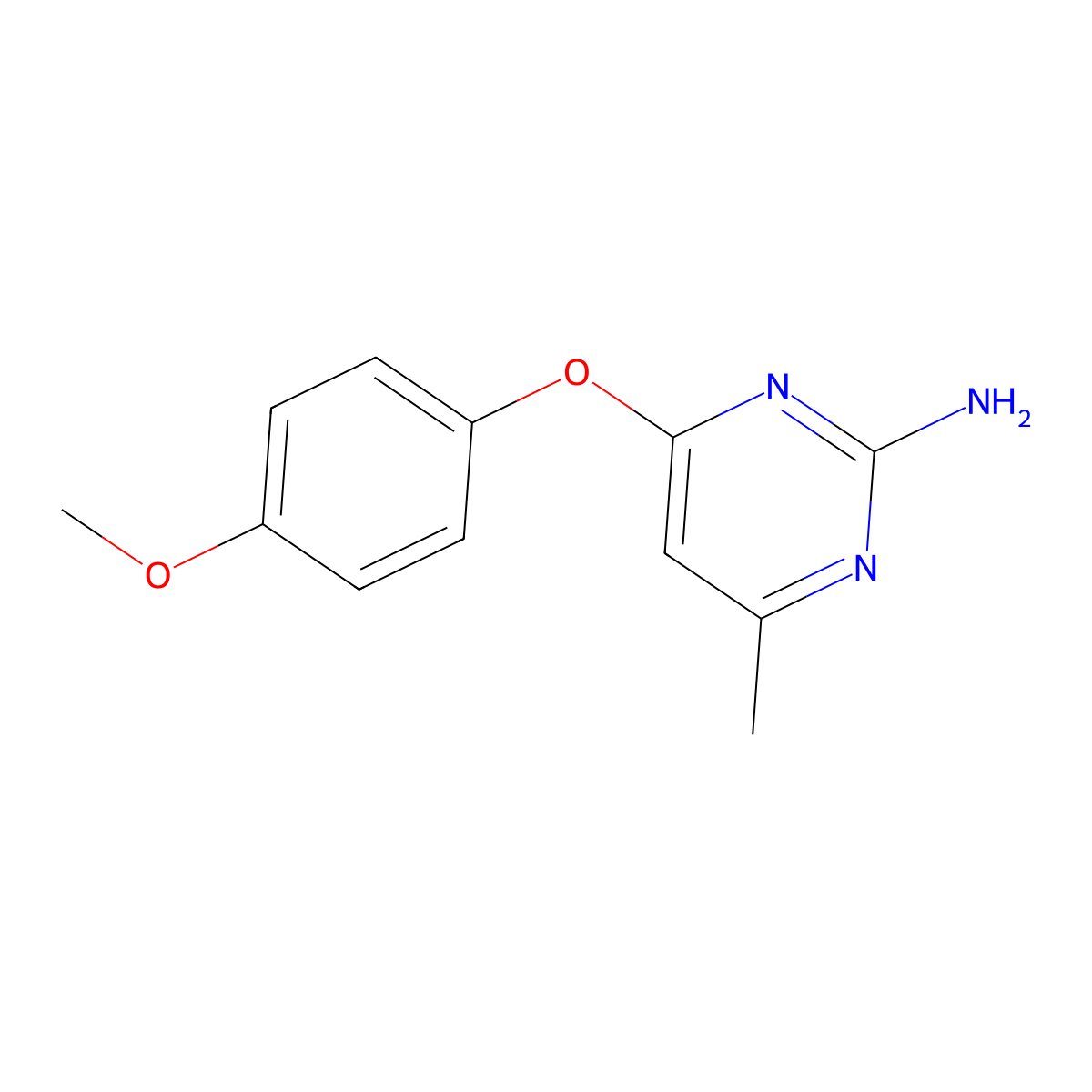 4-(4-Methoxyphenoxy)-6-methylpyrimidin-2-amine molecular structure, CAS 130035-55-1