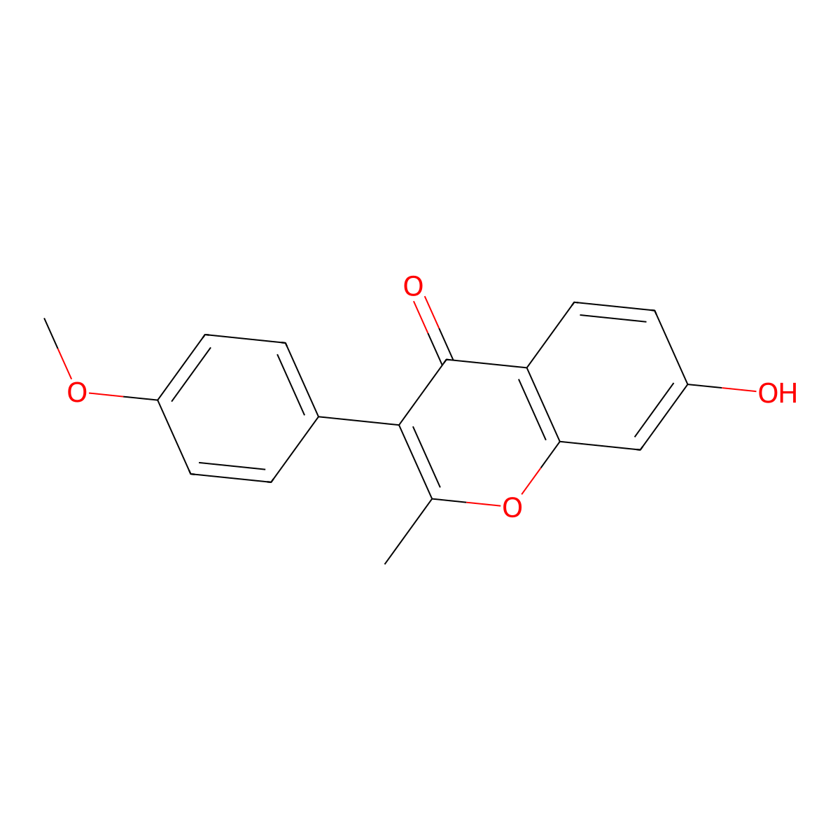 7-hydroxy-3-(4-methoxyphenyl)-2-methyl-4H-chromen-4-one molecular structure, CAS 13004-42-7