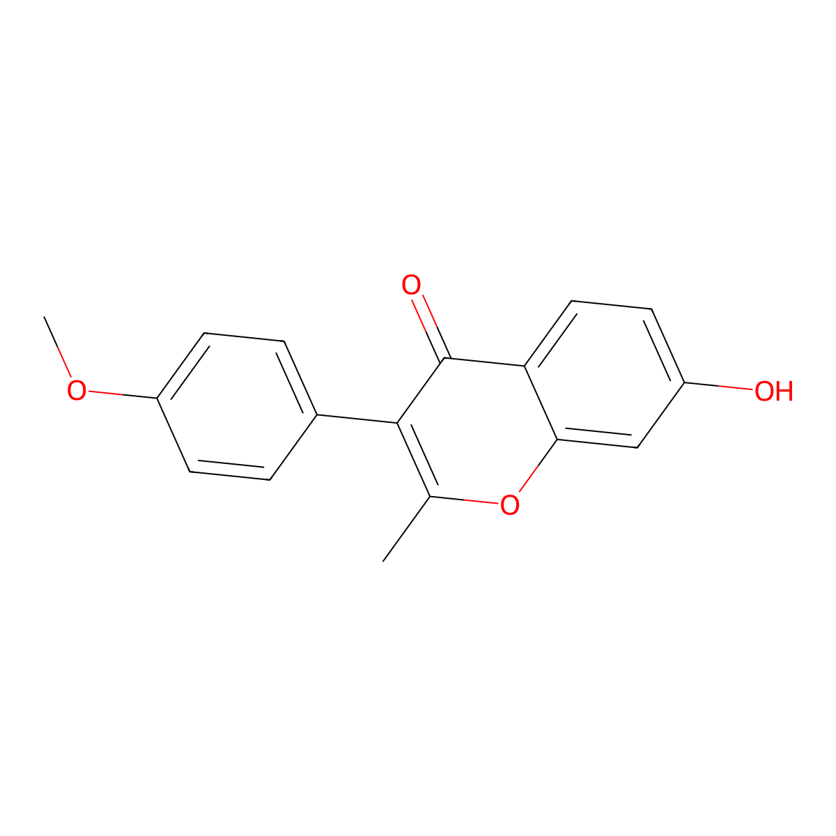 7-hydroxy-3-(4-methoxyphenyl)-2-methyl-4H-chromen-4-one molecular structure, CAS 13004-42-7
