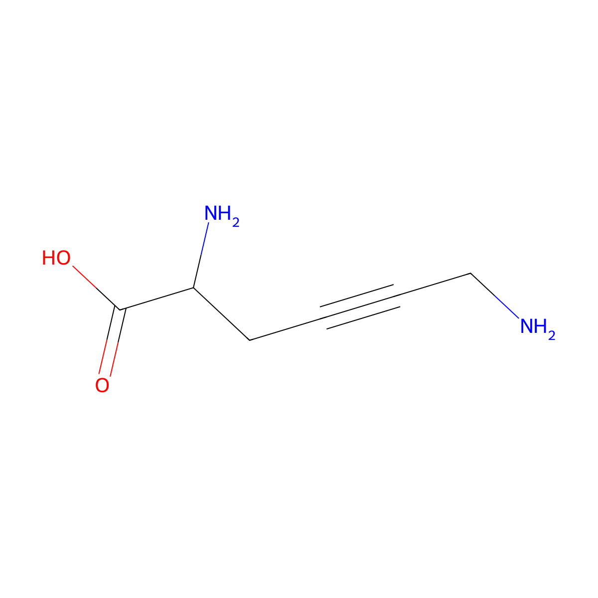 2,6-Diamino-4-hexynoic acid molecular structure, CAS 13004-67-6