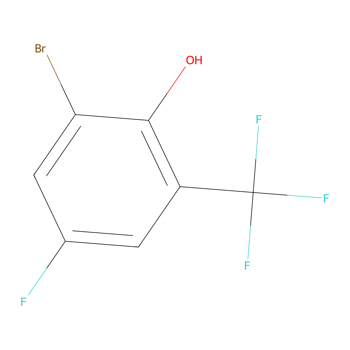 2-Bromo-4-fluoro-6-(trifluoromethyl)phenol molecular structure, CAS 130046-84-3