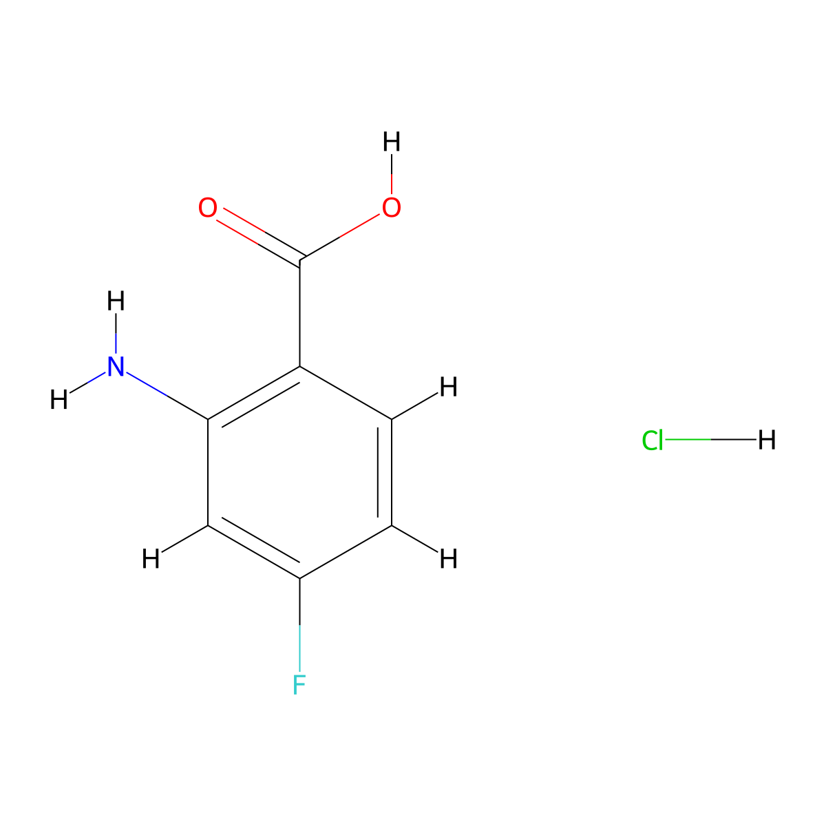 2-Amino-4-fluorobenzoic acid hydrochloride molecular structure, CAS 130047-16-4