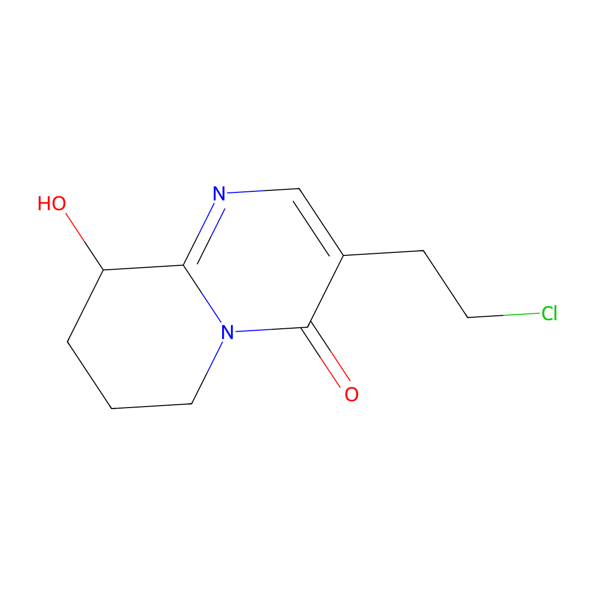 3-(2-Chloroethyl)-9-hydroxy-6,7,8,9-tetrahydropyrido[1,2-a]pyrimidin-4-one molecular structure, CAS 130049-77-3