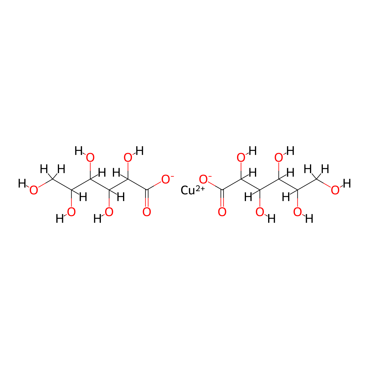 copper D-gluconate molecular structure, CAS 13005-35-1
