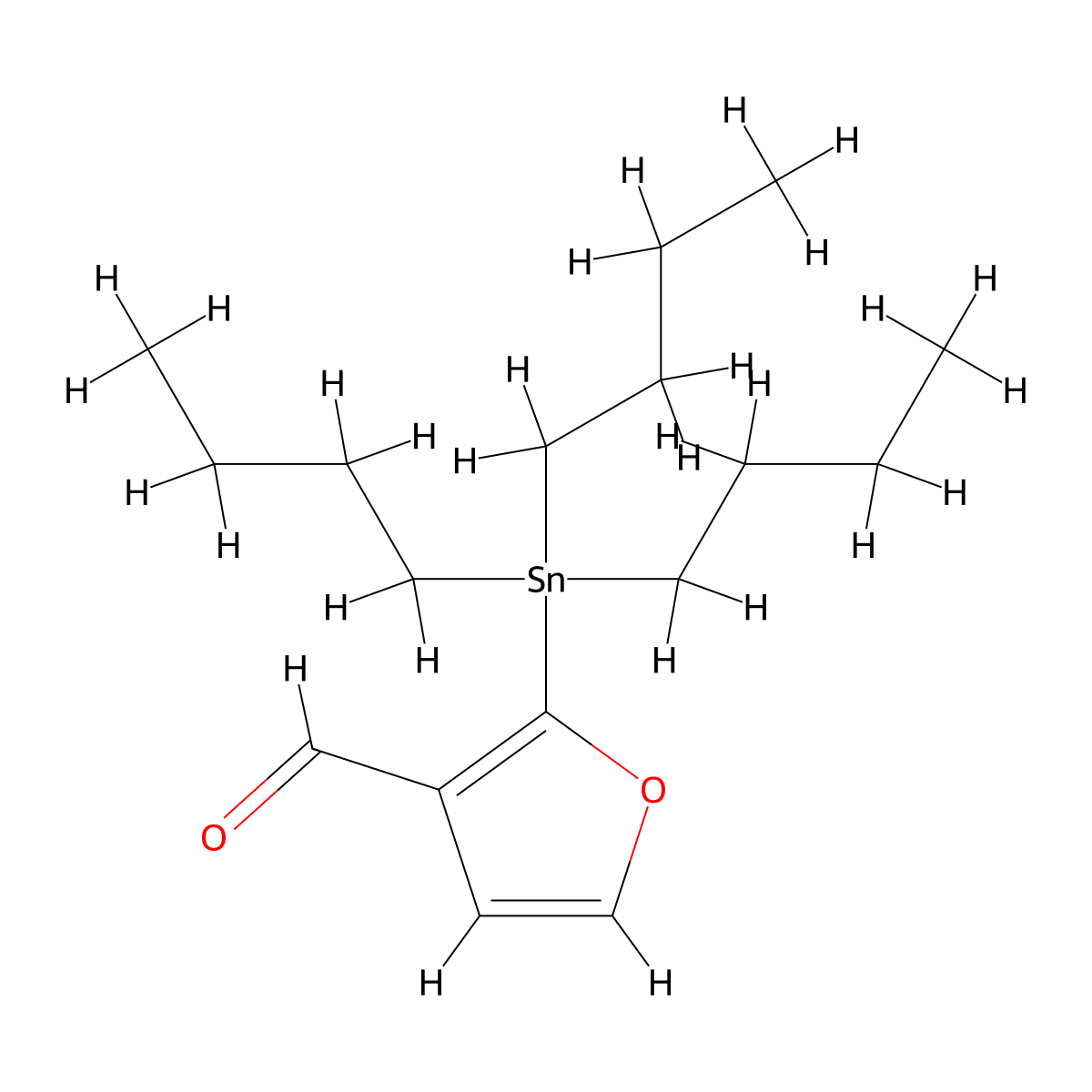 3-Formyl-2-(tributylstannyl)furan molecular structure, CAS 130056-68-7