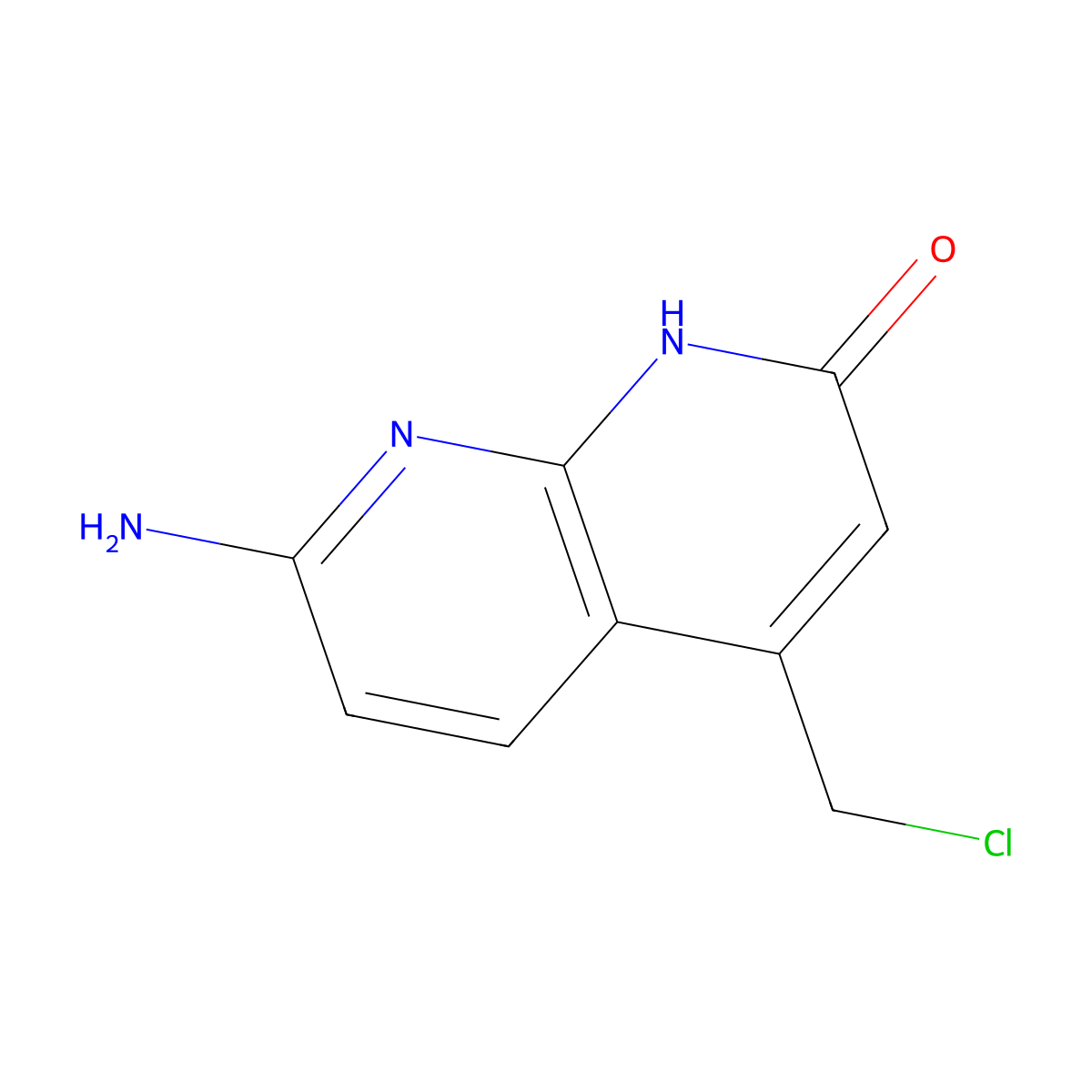 7-Amino-4-(chloromethyl)-1,2-dihydro-1,8-naphthyridin-2-one molecular structure, CAS 130056-88-1