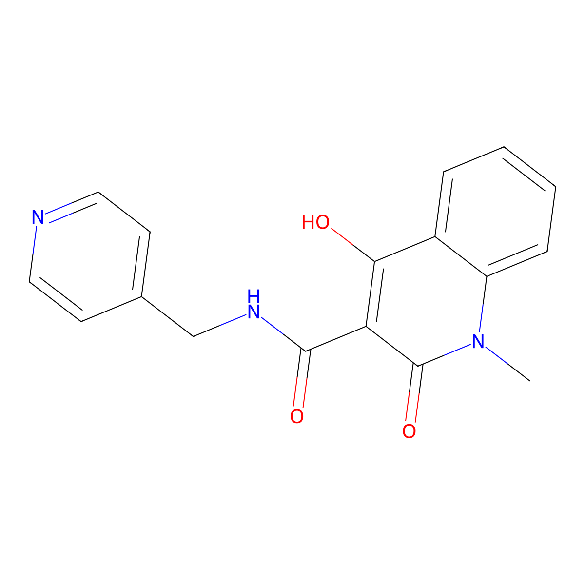 4-hydroxy-1-methyl-2-oxo-N-(pyridin-4-ylmethyl)-1,2-dihydroquinoline-3-carboxamide molecular structure, CAS 130058-26-3
