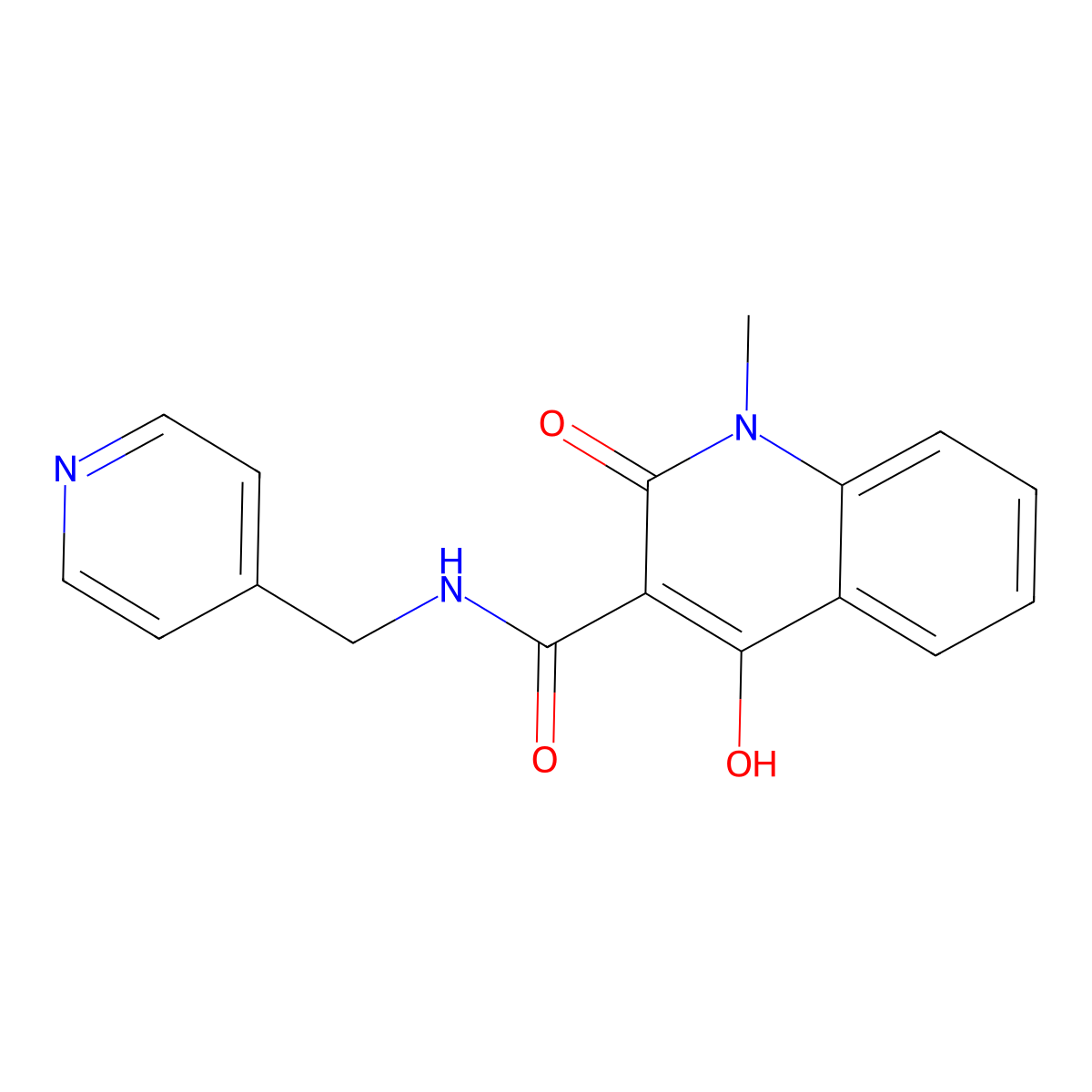 4-hydroxy-1-methyl-2-oxo-N-(pyridin-4-ylmethyl)-1,2-dihydroquinoline-3-carboxamide molecular structure, CAS 130058-26-3