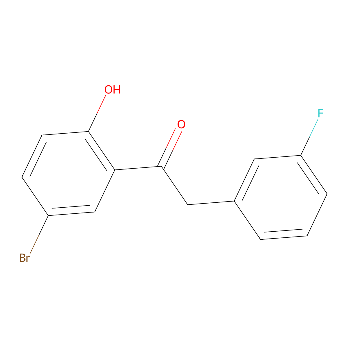 1-(5-Bromo-2-hydroxyphenyl)-2-(3-fluorophenyl)ethanone molecular structure, CAS 1300581-45-6