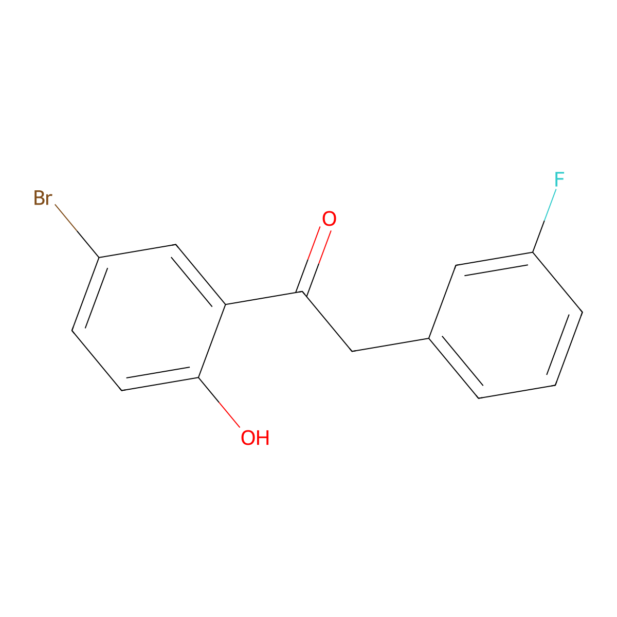 1-(5-Bromo-2-hydroxyphenyl)-2-(3-fluorophenyl)ethanone molecular structure, CAS 1300581-45-6