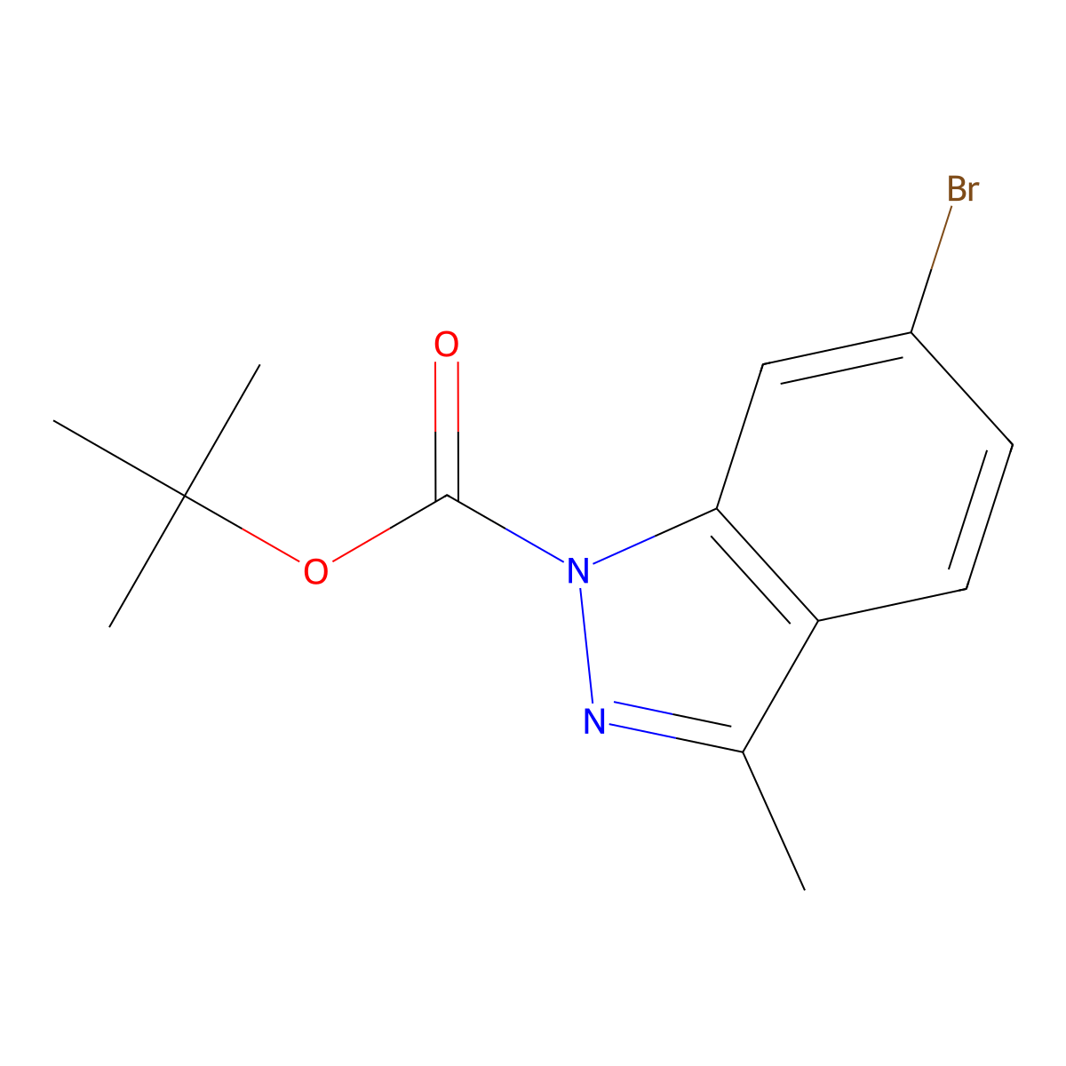 tert-Butyl 6-bromo-3-methyl-1H-indazole-1-carboxylate molecular structure, CAS 1300582-43-7
