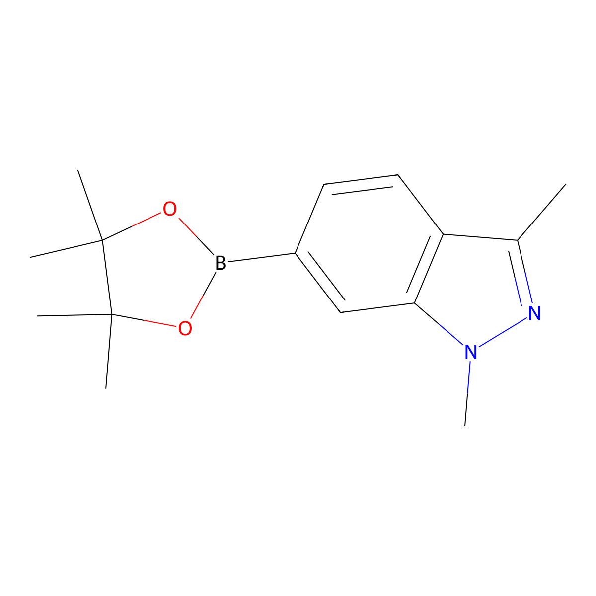 1,3-diMethyl-6-(4,4,5,5-tetraMethyl-1,3,2-dioxaborolan-2-yl)-1H-indazole molecular structure, CAS 1300582-61-9
