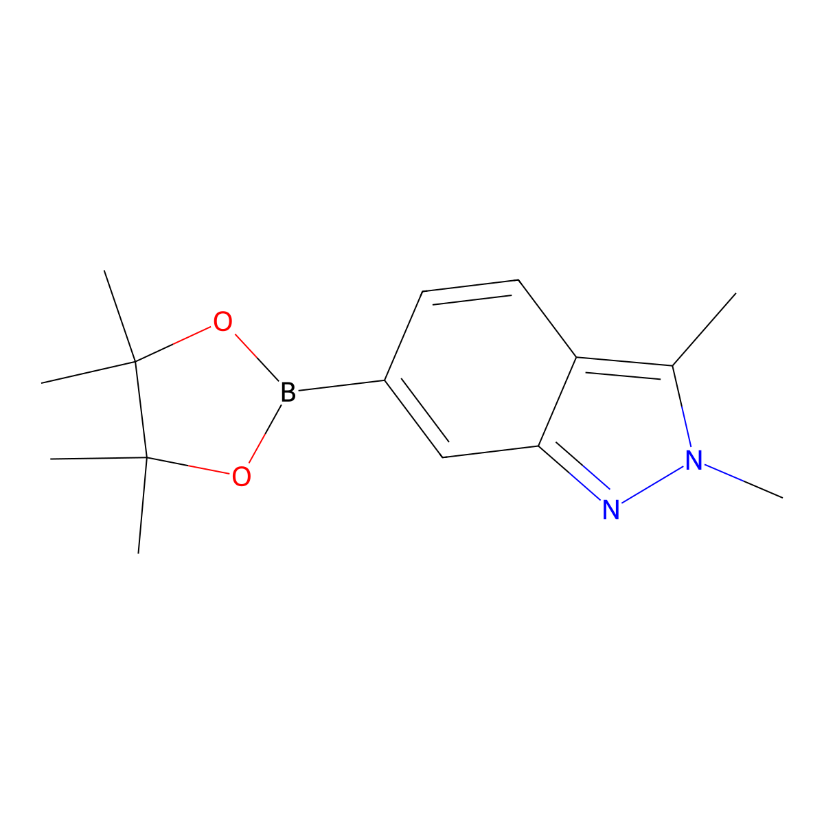 2,3-Dimethyl-6-(4,4,5,5-tetramethyl-1,3,2-dioxaborolan-2-yl)-2H-indazole molecular structure, CAS 1300582-62-0