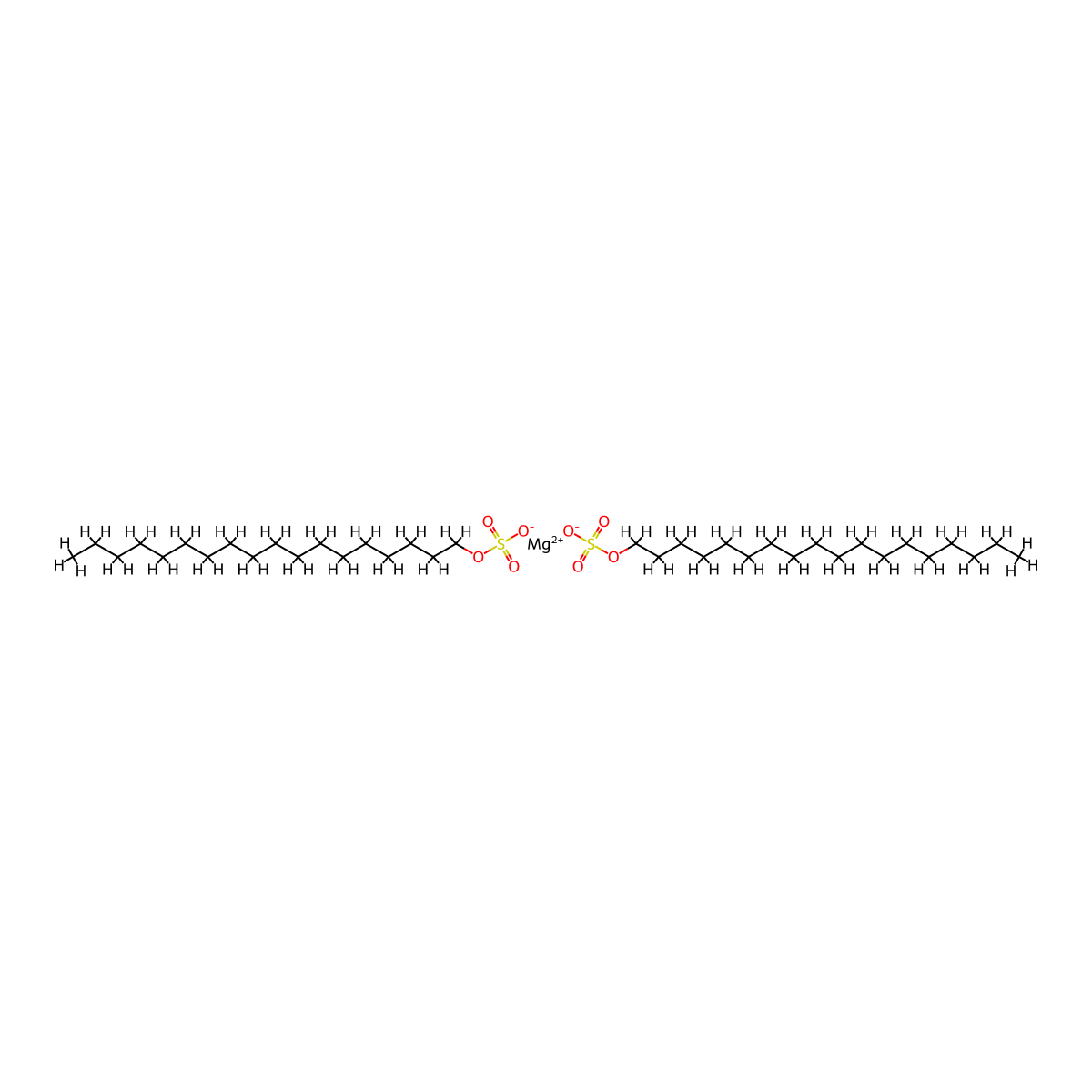 octadecyl hydrogen sulphate, magnesium salt molecular structure, CAS 13006-05-8