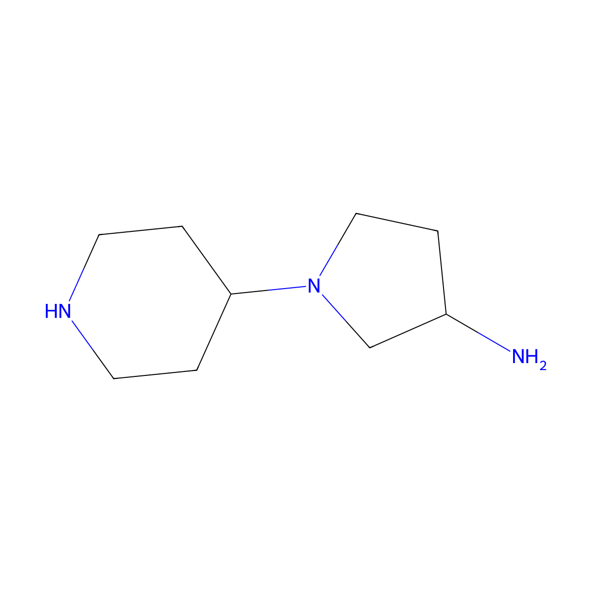 (3R)-1-(piperidin-4-yl)pyrrolidin-3-amine molecular structure, CAS 1300610-27-8