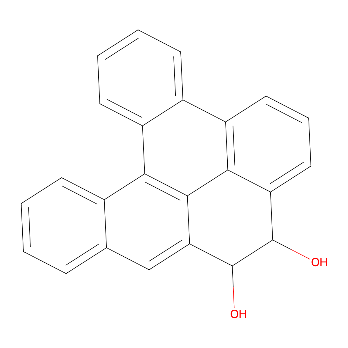 Dibenzo(a,l)pyrene 8,9-dihydrodiol molecular structure, CAS 130063-43-3