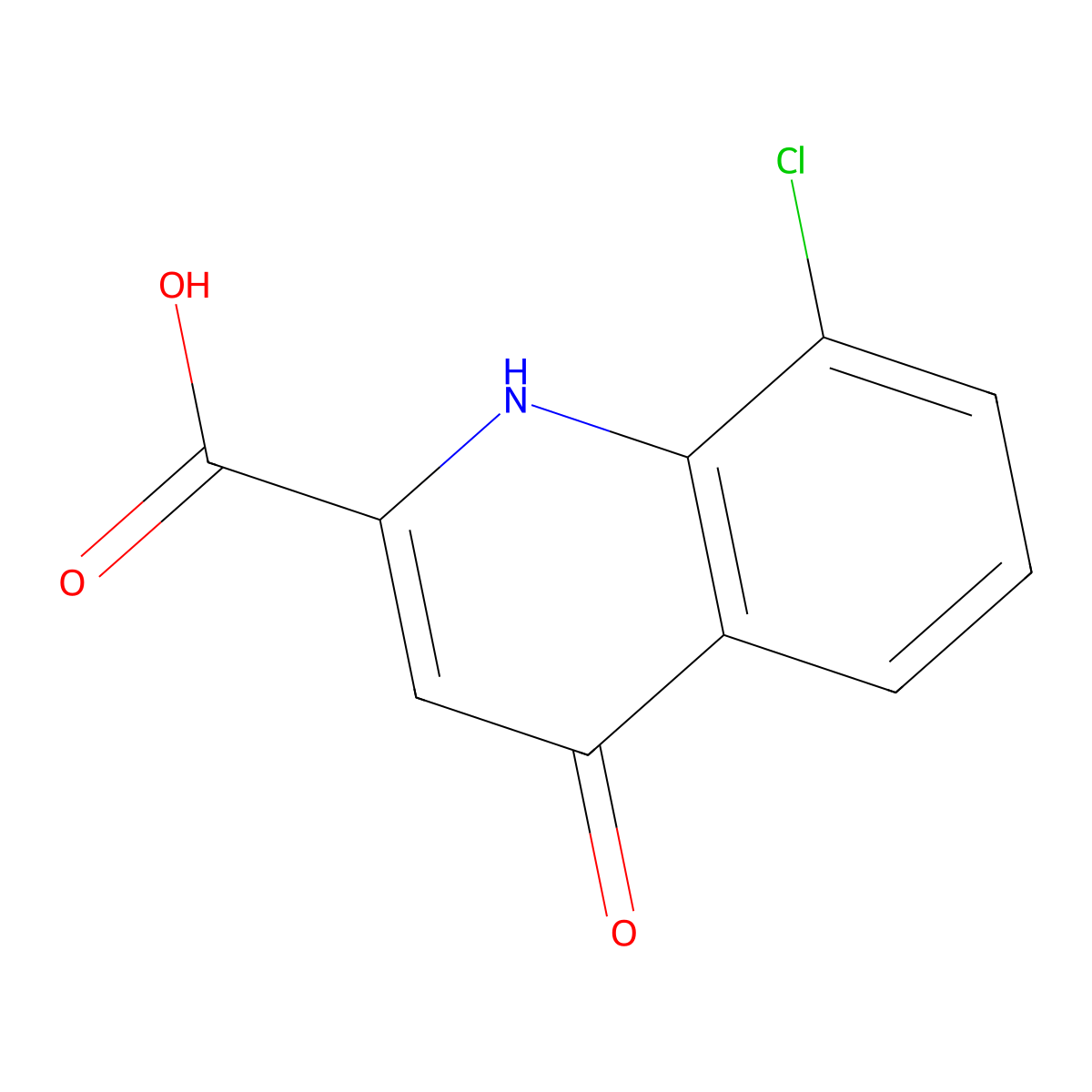 8-Chloro-4-hydroxy-2-quinolinecarboxylic acid molecular structure, CAS 130063-96-6