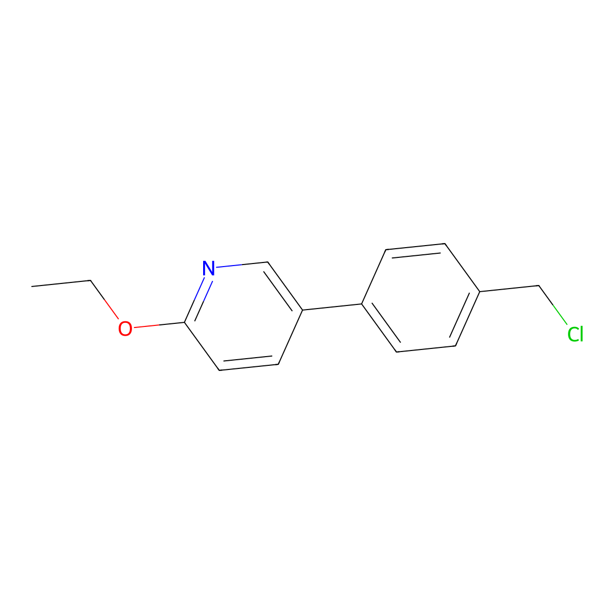 5-[4-(Chloromethyl)phenyl]-2-ethoxypyridine molecular structure, CAS 1300640-25-8