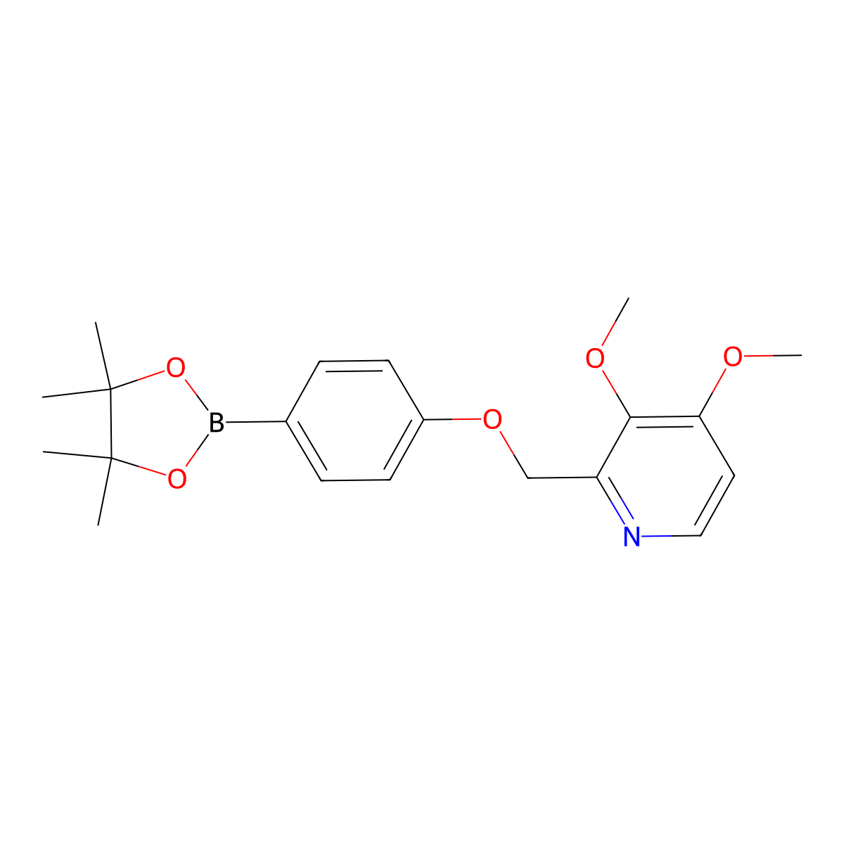 3,4-Dimethoxy-2-[[4-(4,4,5,5-tetramethyl-1,3,2-dioxaborolan-2-yl)phenoxy]methyl]pyridine molecular structure, CAS 1300645-77-5