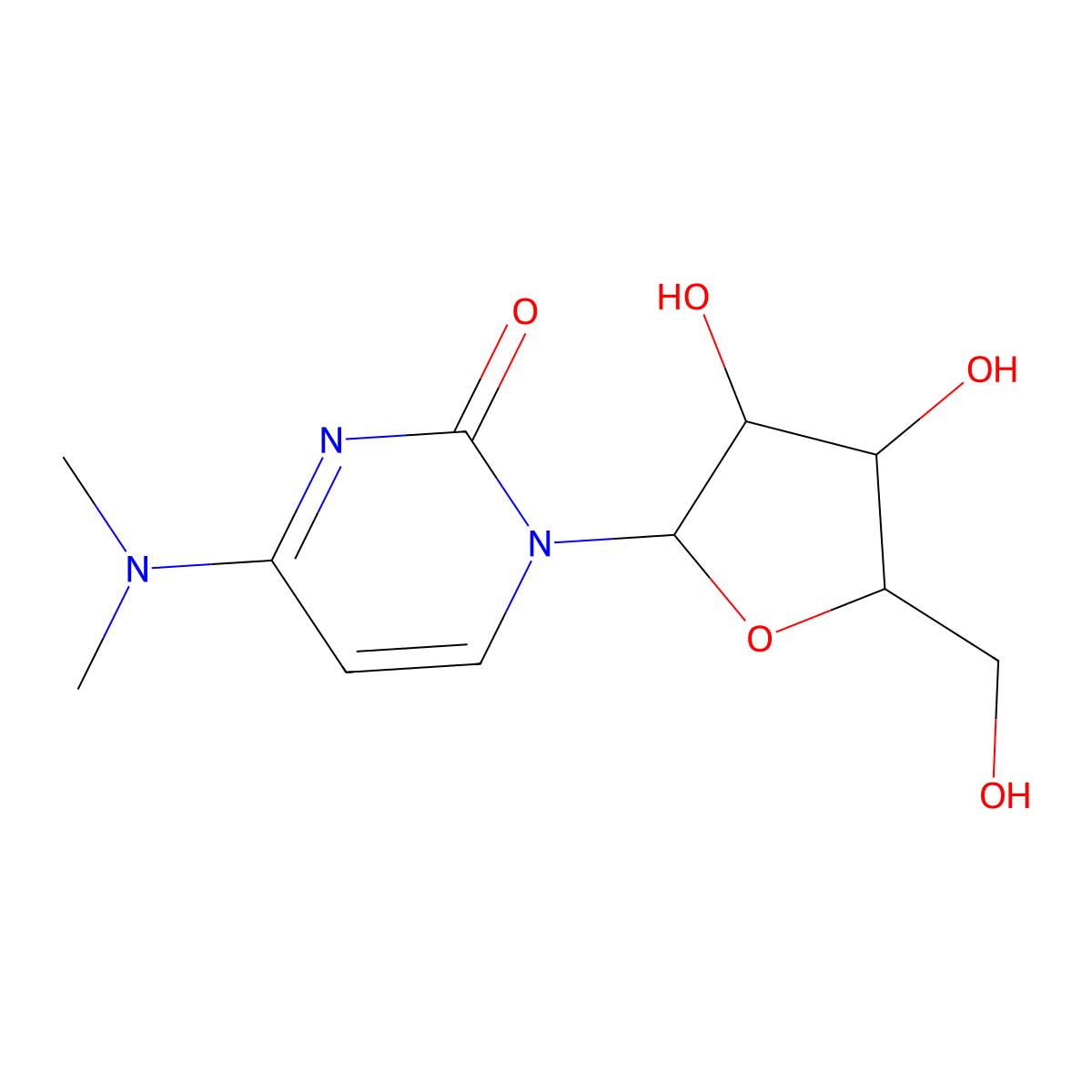 N,N-Dimethylcytidine molecular structure, CAS 13007-43-7